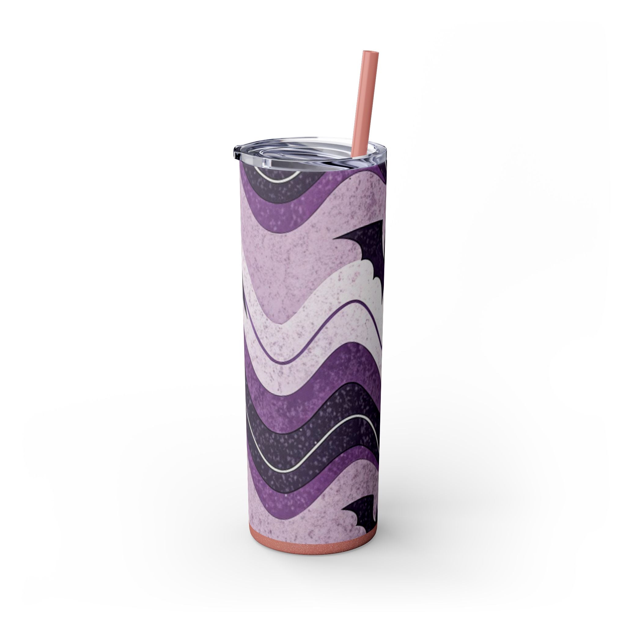 Bat Wave Skinny Tumbler with Straw, 20oz, Artsulli - Art is Long, Life is Short, Mug, , , , , , , 