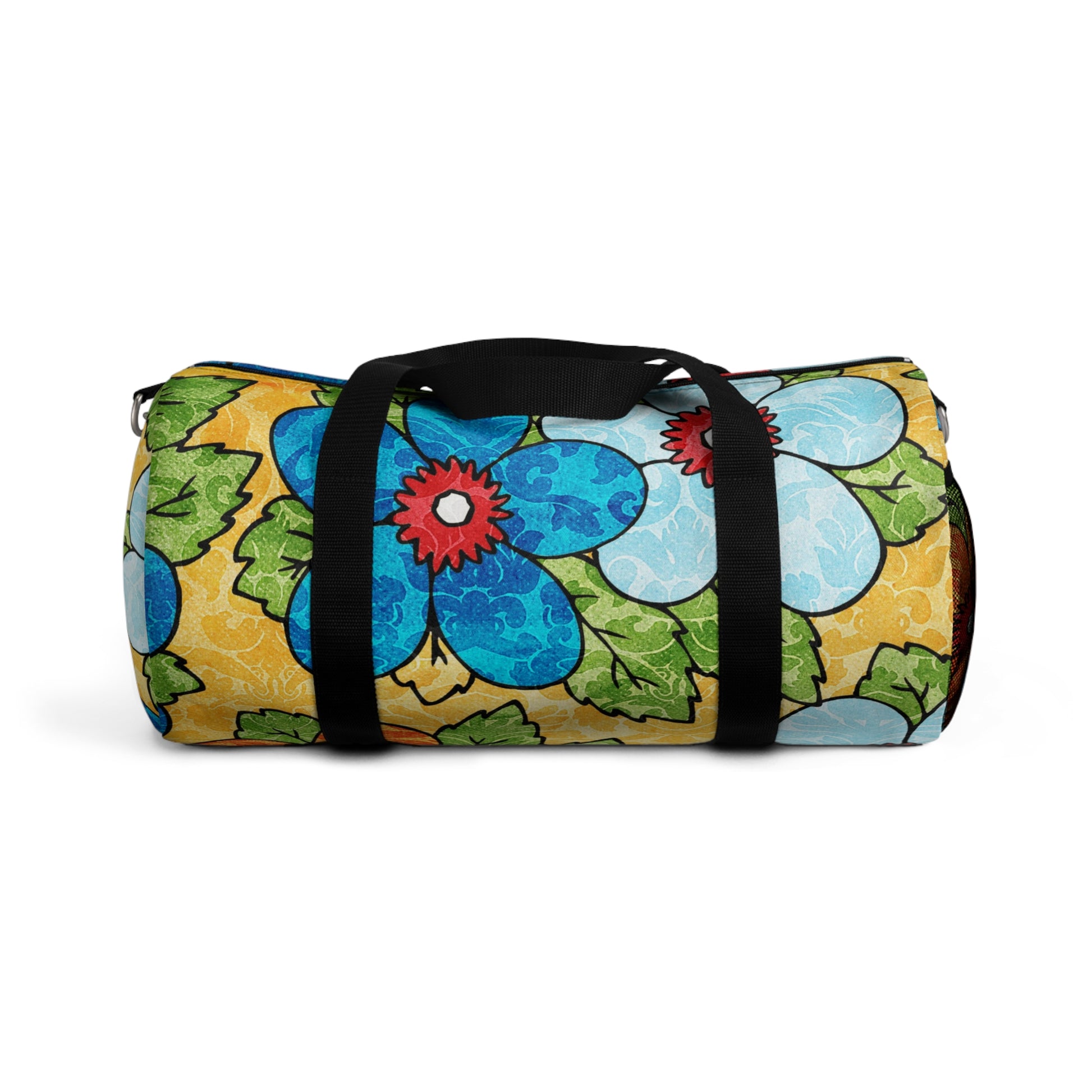 Groovy Yellow Floral Kl II Duffel Bag, Artsulli - Art is Long, Life is Short, Bags, Size, Small, , , , , 13609709558199101915