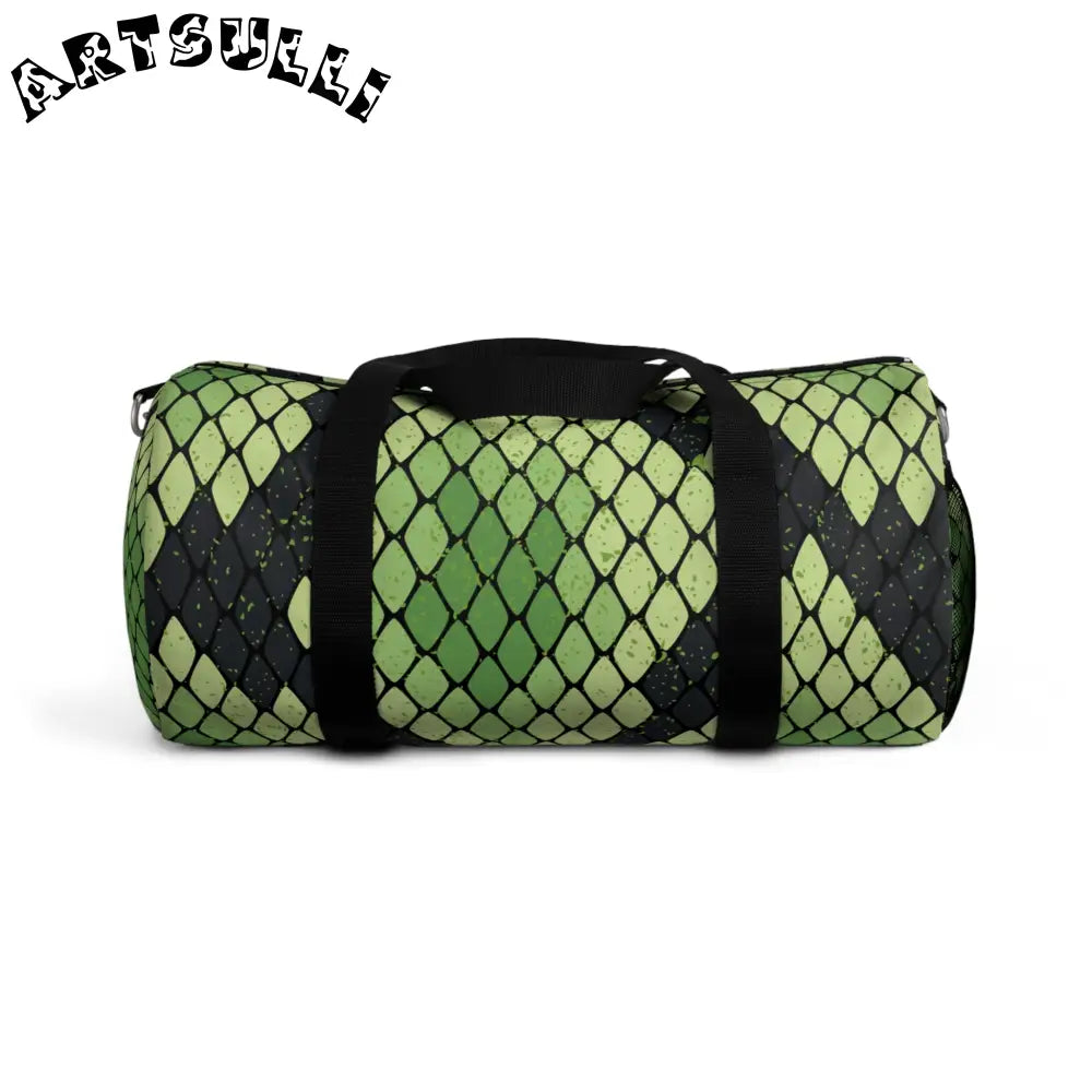 JAKKOUTTHEBXX Snake Skin Green and Black Duffel Bag JAKKOUTTHEBXX