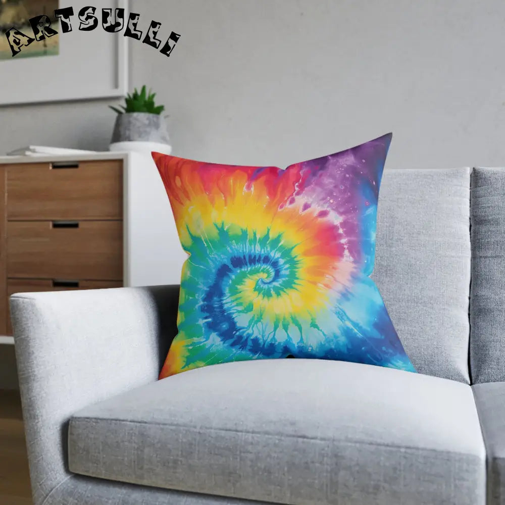 JAKKOUTTHEBXX Rainbow Tie Dye Faux Suede Pillow 2025