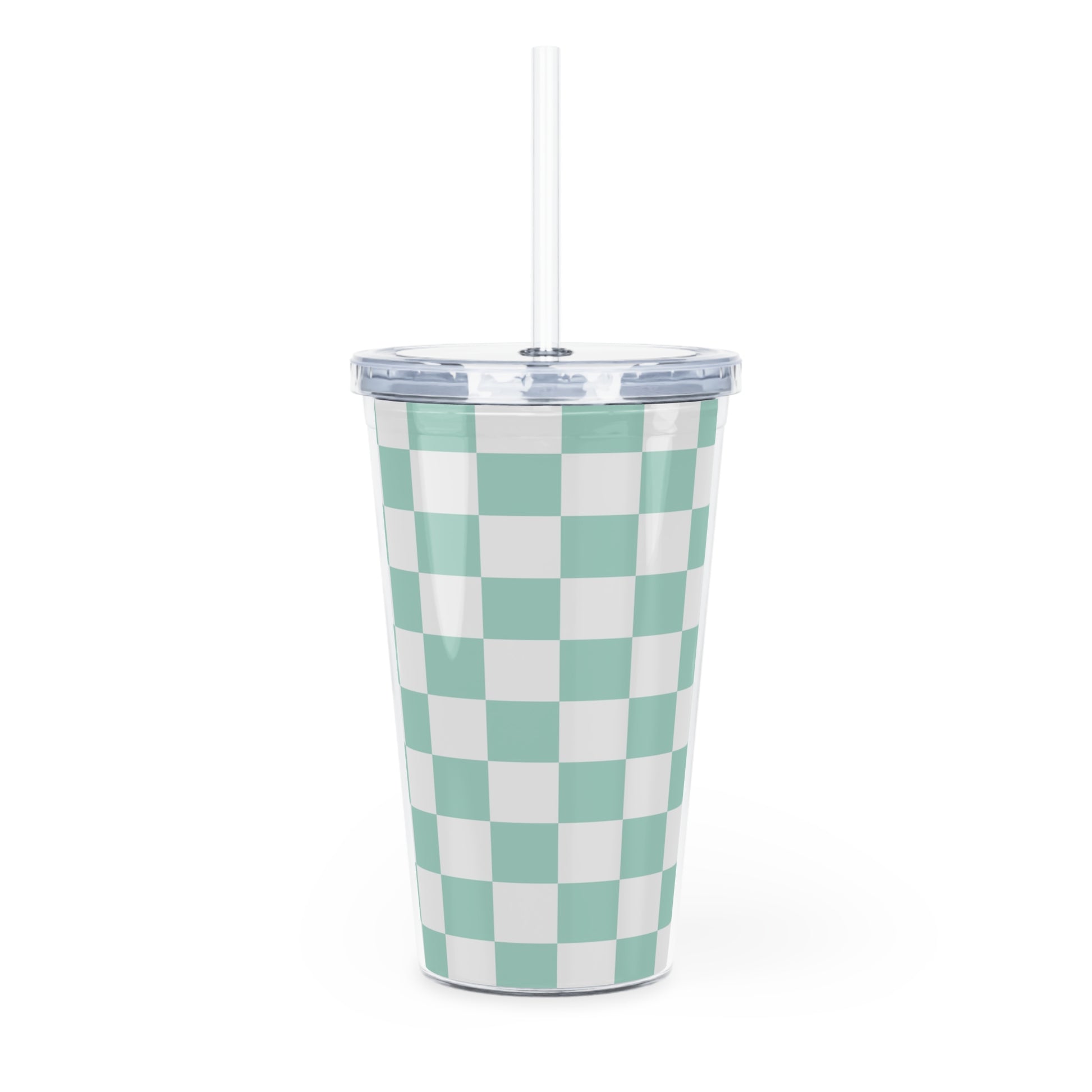 Chessboard II Plastic Tumbler with Straw, Artsulli - Art is Long, Life is Short, Mug, , , , , , , 