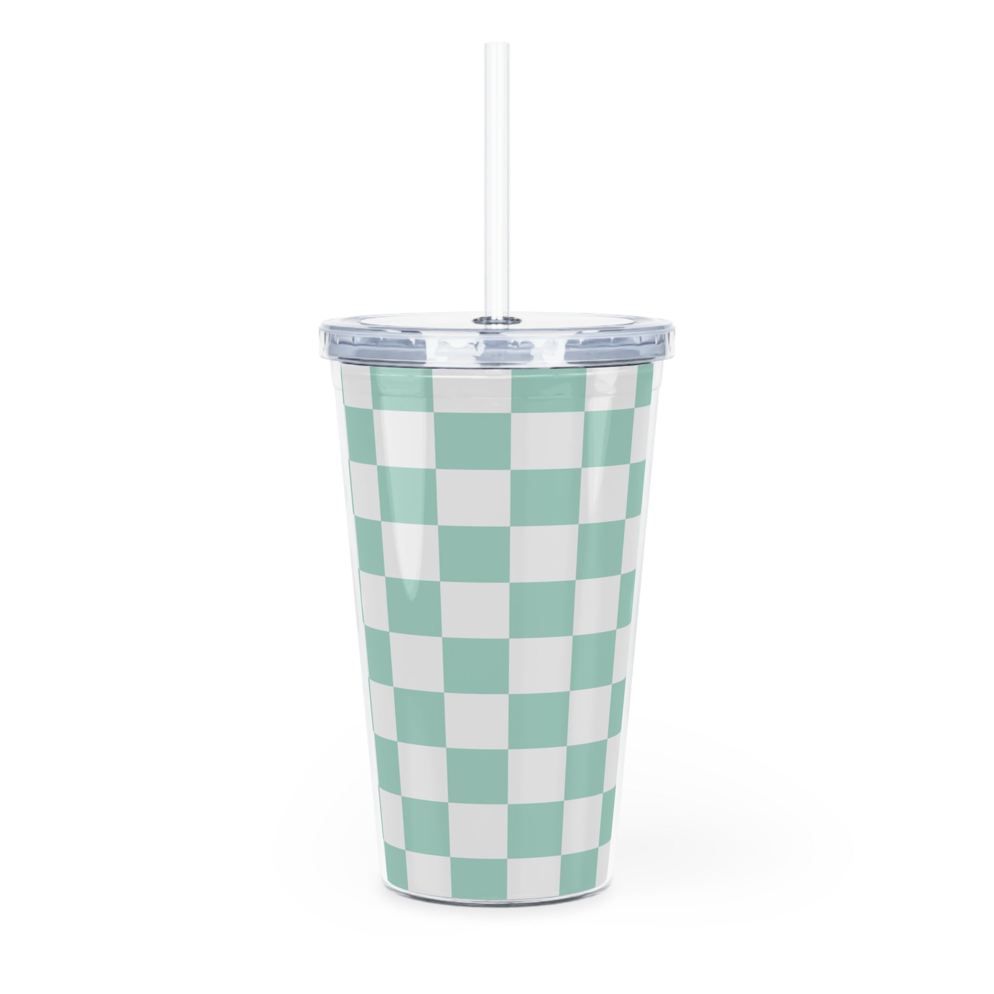 Chessboard II Plastic Tumbler with Straw, Artsulli - Art is Long, Life is Short, Mug, , , , , , , 