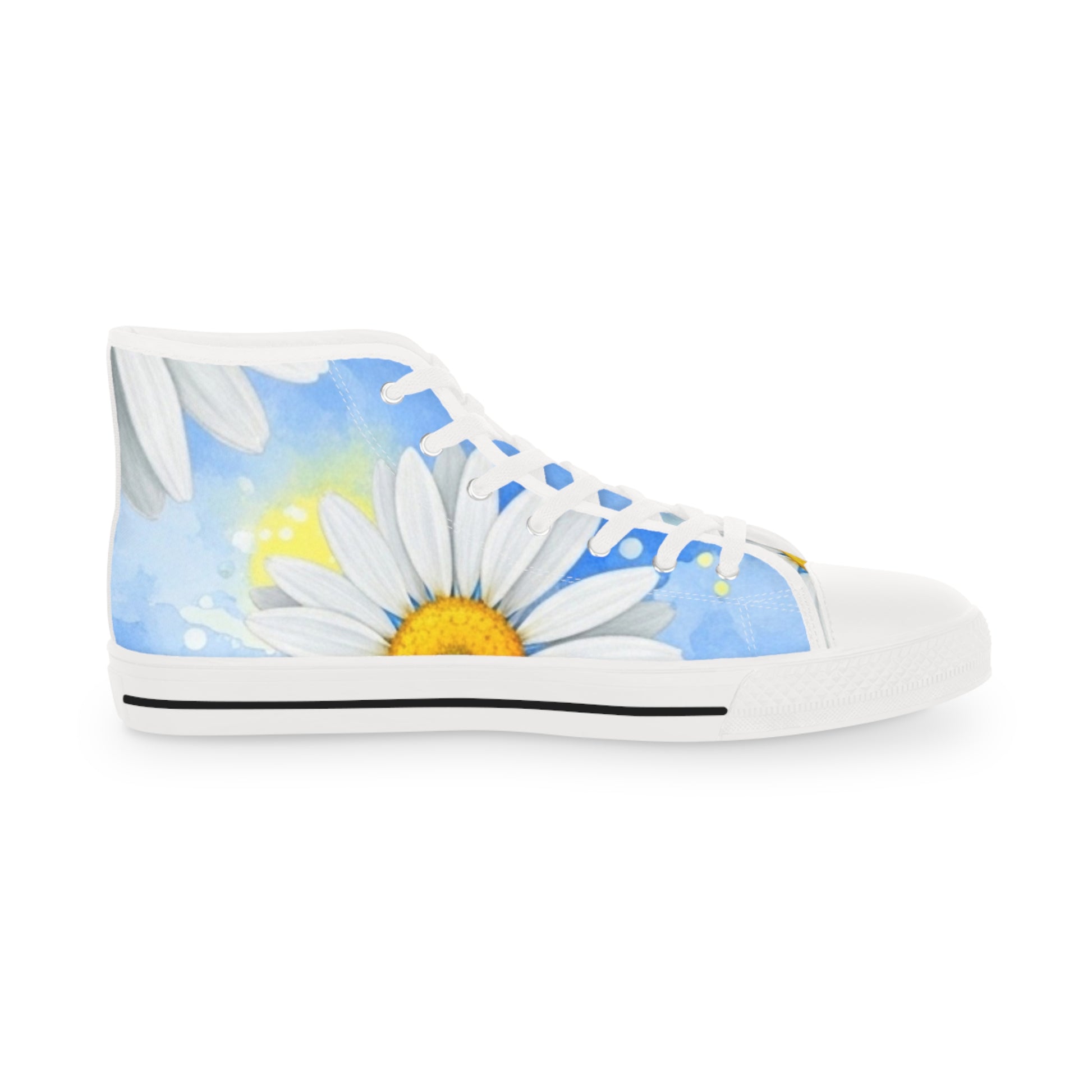 Daisies Men's High Top Sneakers, Artsulli - Art is Long, Life is Short, Shoes, , , , , , , 