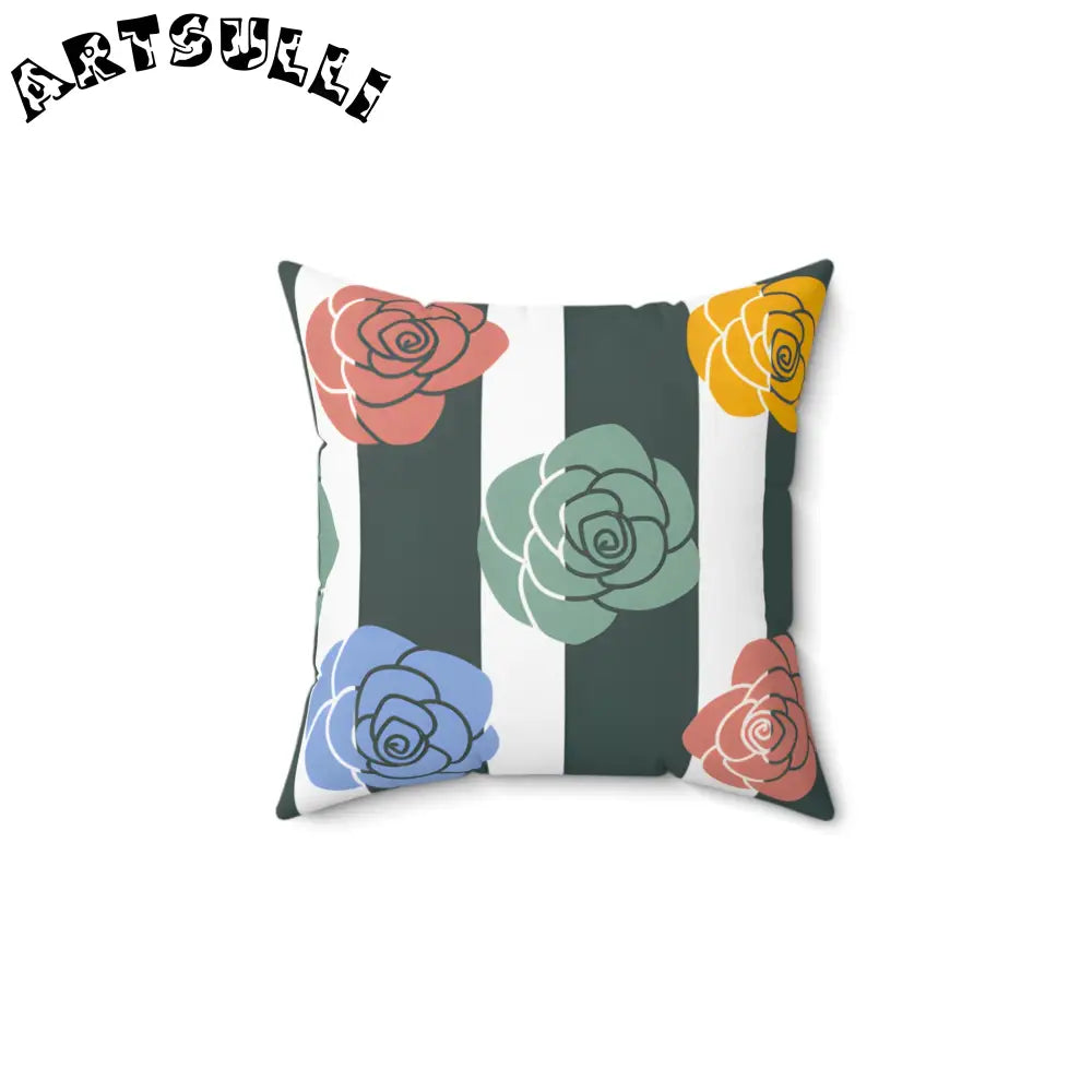JAKKOUTTHEBXX Stripes x Roses Black and White Spun Polyester Square