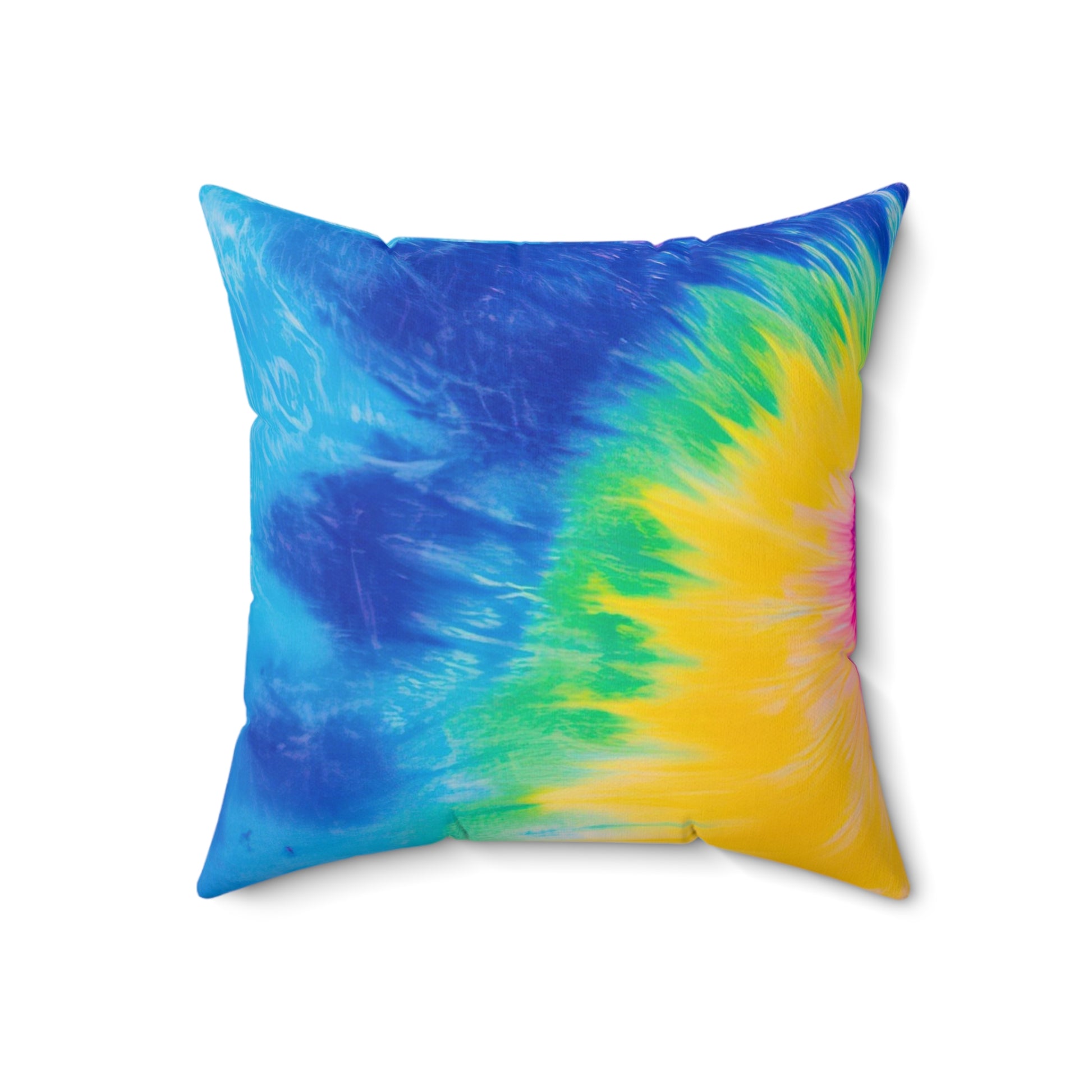 Psychedelic Tie Dye Spun Polyester Square Pillow, Artsulli - Art is Long, Life is Short, Home Decor, Size, 18" × 18", , , , , 43621480913693596522