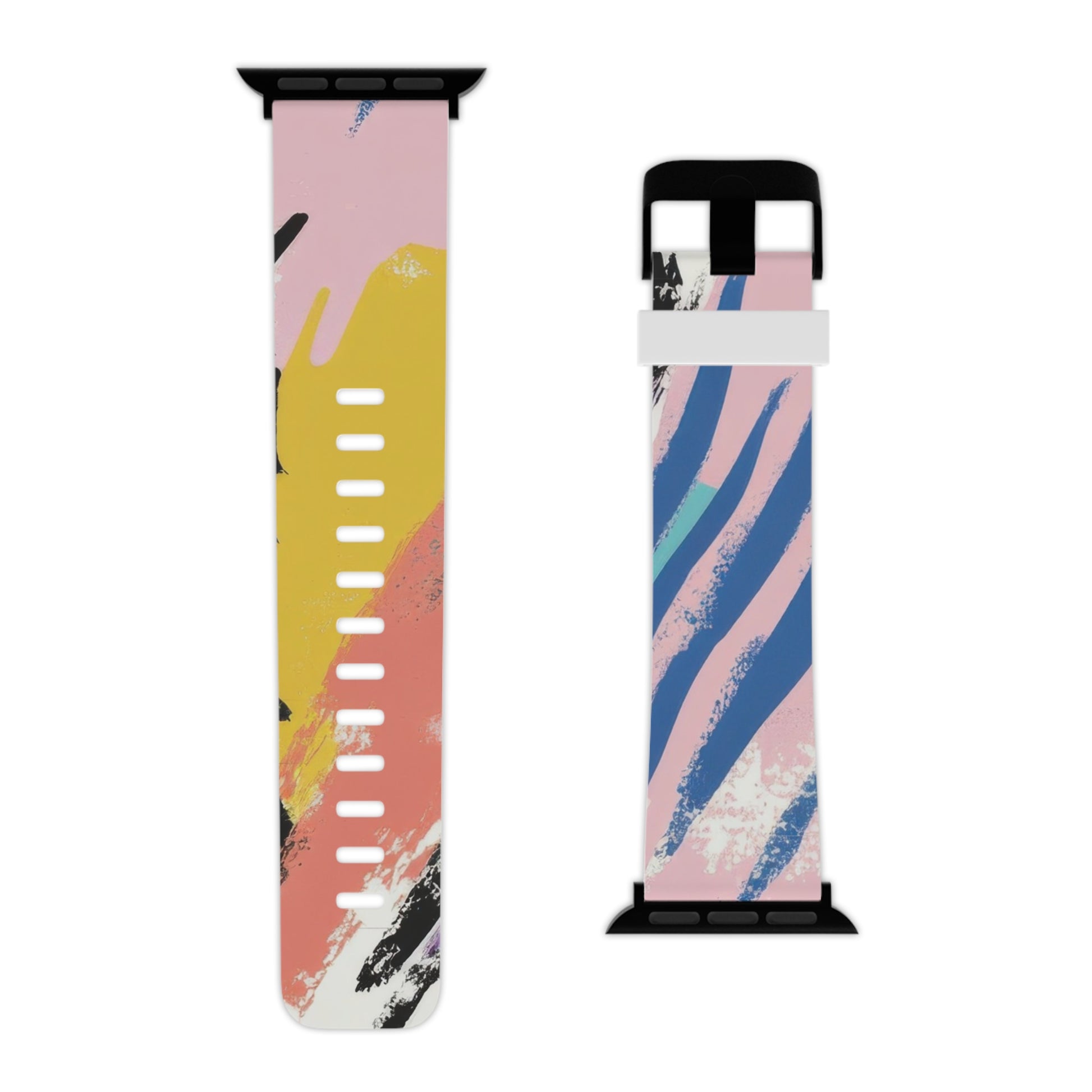 Wild Zebra Stripes x Paint Brush Strokes Multi-Color IV Watch Band for Apple Watch, Artsulli - Art is Long, Life is Short, Accessories, , , , , , , 