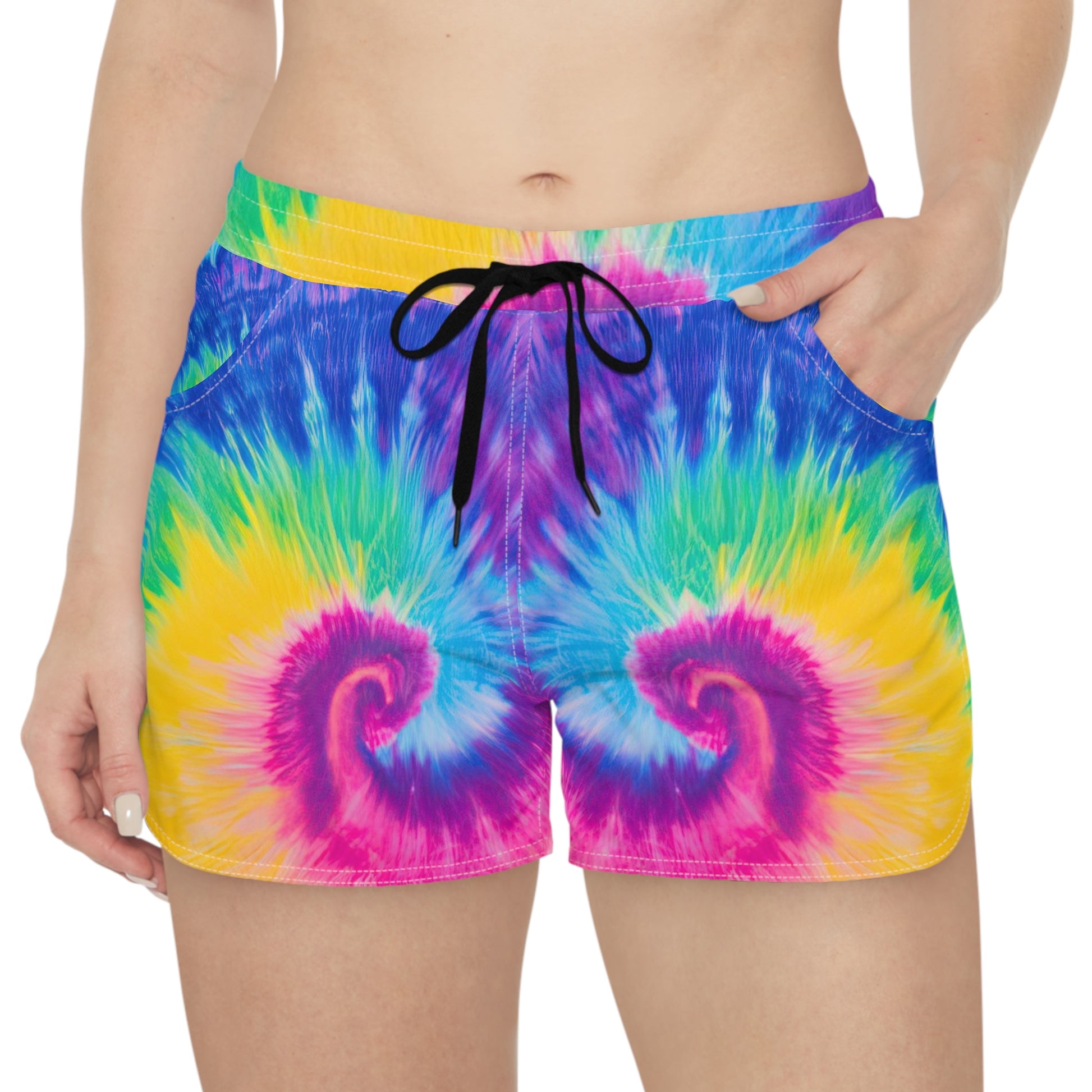 Psychedelic Tie Dye Women's Casual Shorts (AOP), Artsulli - Art is Long, Life is Short, All Over Prints, , , , , , , 
