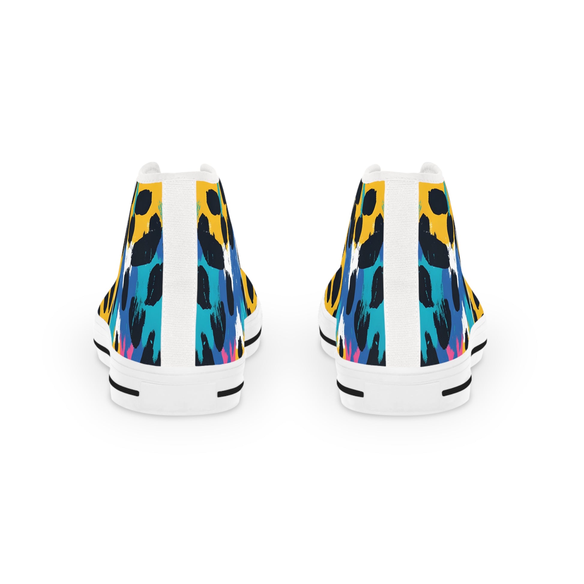 Leopard Print x Paint Brush Strokes Multi-Color Men's High Top Sneakers, Artsulli - Art is Long, Life is Short, Shoes, , , , , , , 