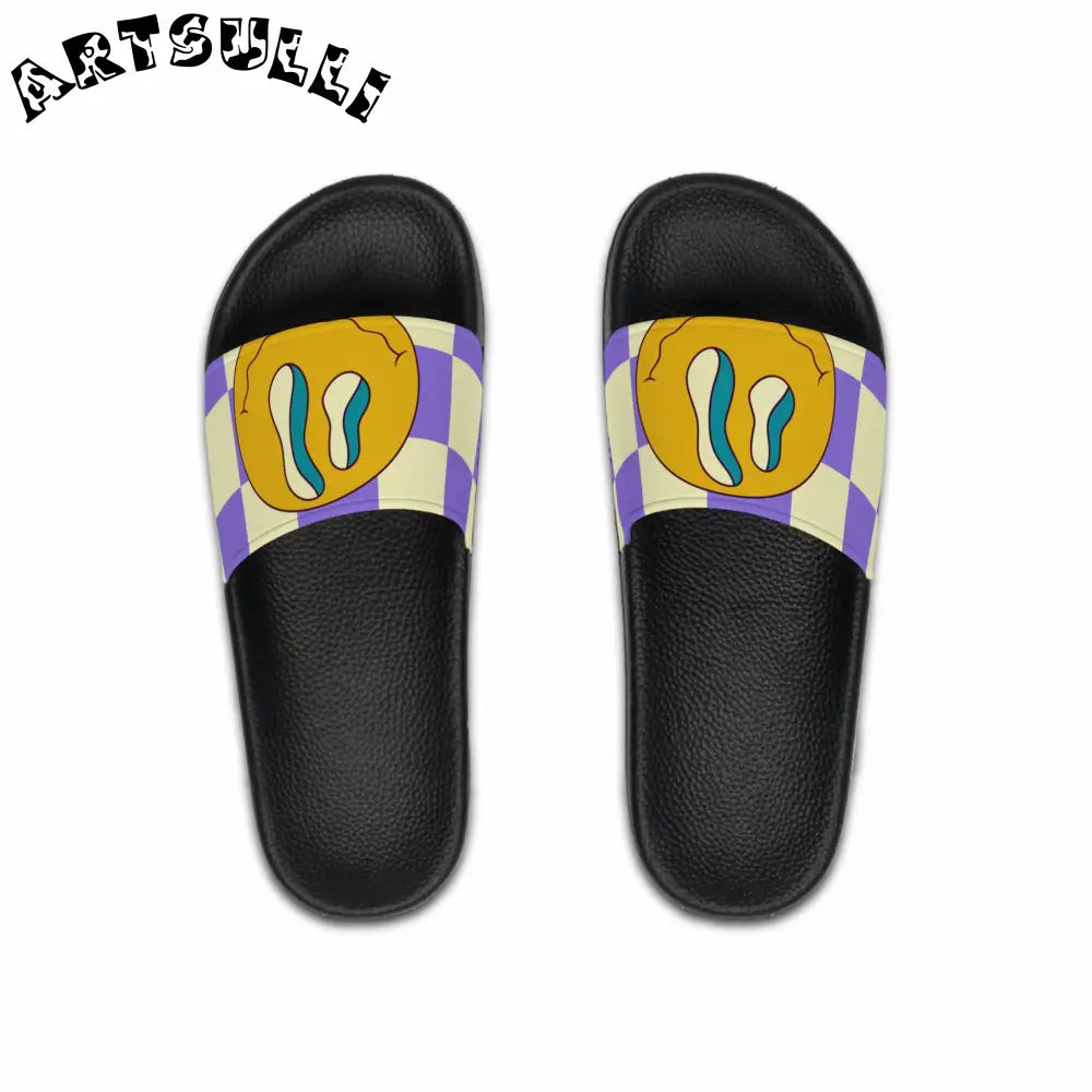 JAKKOUTTHEBXX Trippy Flower Power Motifs Men’s Slide Sandals