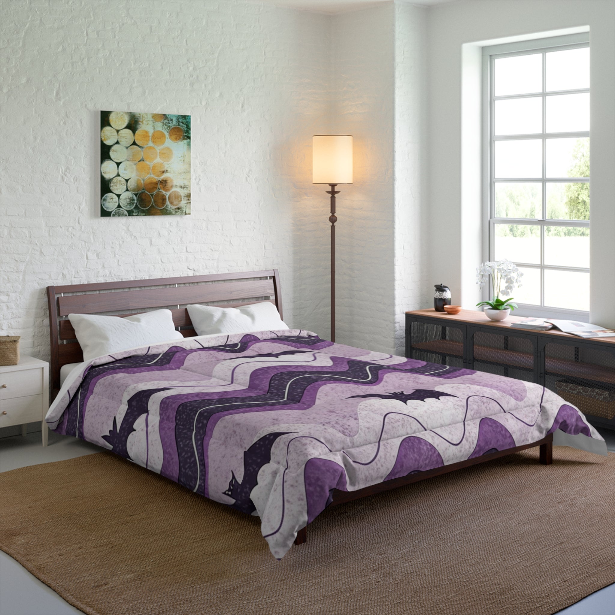 Bat Wave Comforter, Artsulli - Art is Long, Life is Short, Home Decor, , , , , , , 