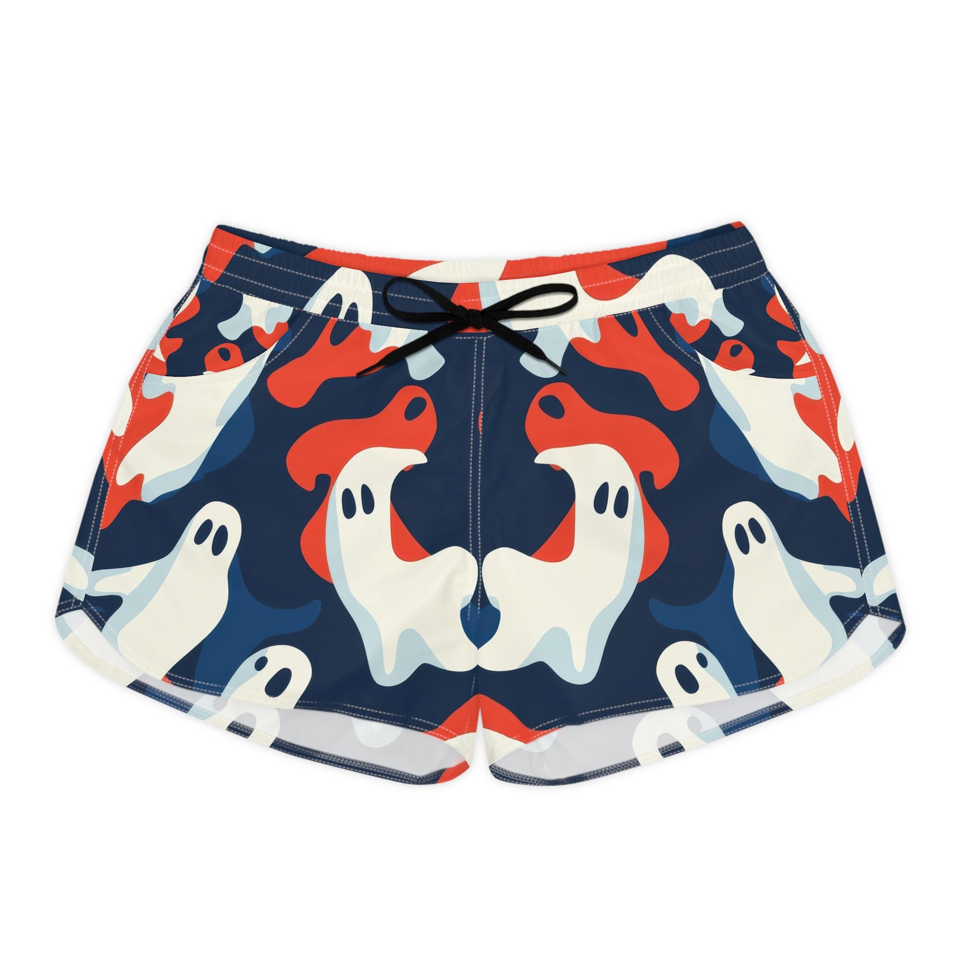 Camo Ghosts Women's Casual Shorts (AOP), Artsulli - Art is Long, Life is Short, All Over Prints, Size, S, Color, Black drawstring, , , 13689029822673257163