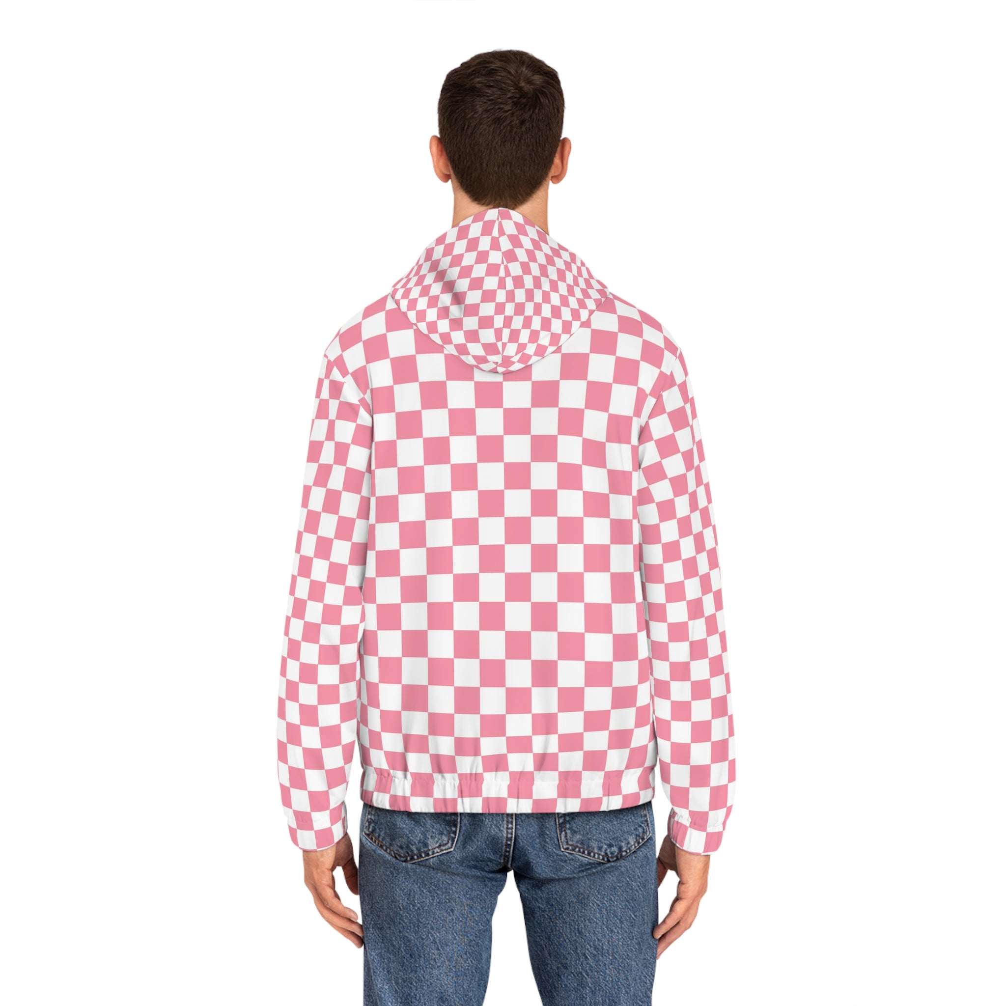 Brigandine Checkered Scene Men's Full-Zip Hoodie (AOP)