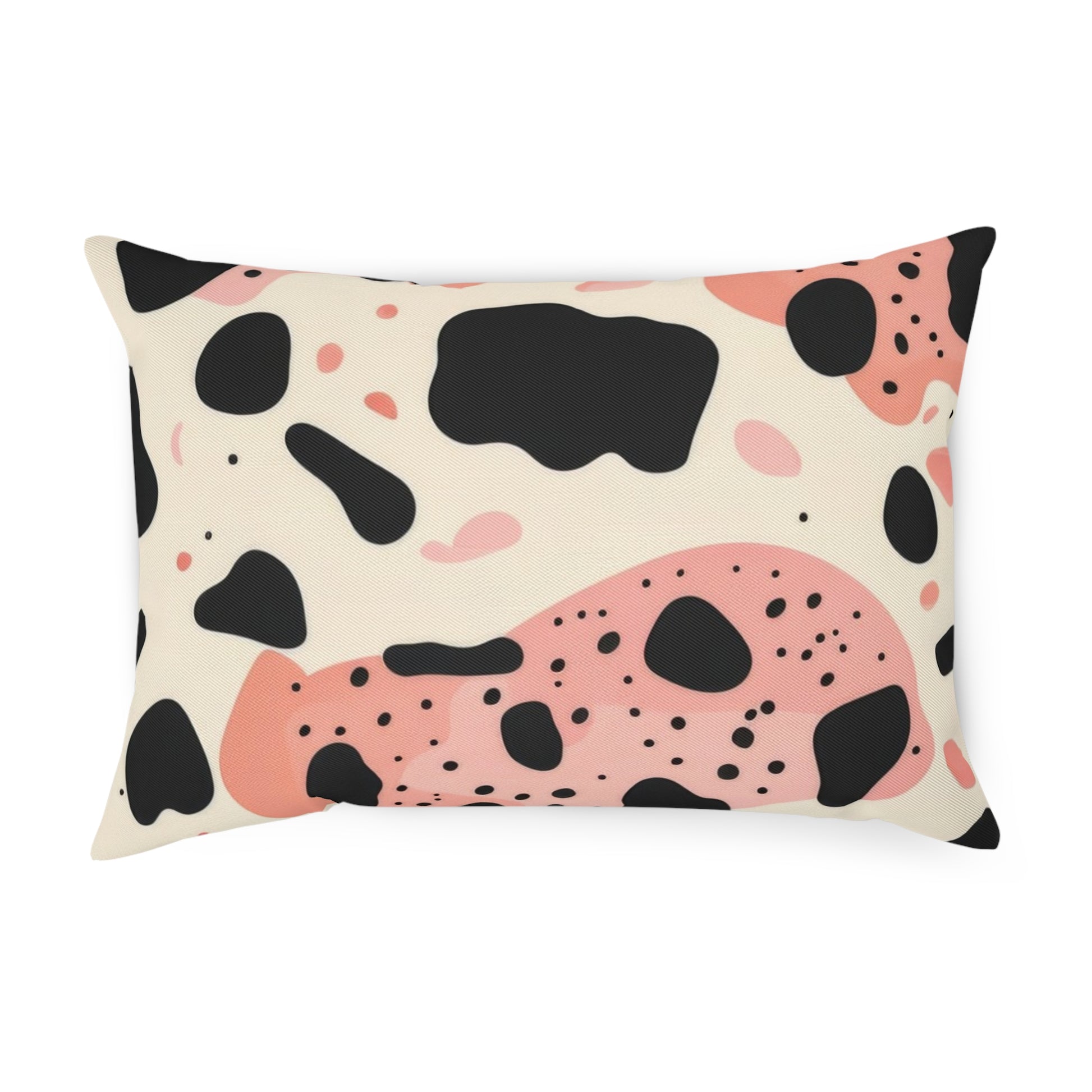 Organic Cow Print Cream and Pink Organic Cow Print Cream and Pink Cushion, Artsulli - Art is Long, Life is Short, Home Decor, Size, 19.7" × 13.8", , , , , 85733910291237
