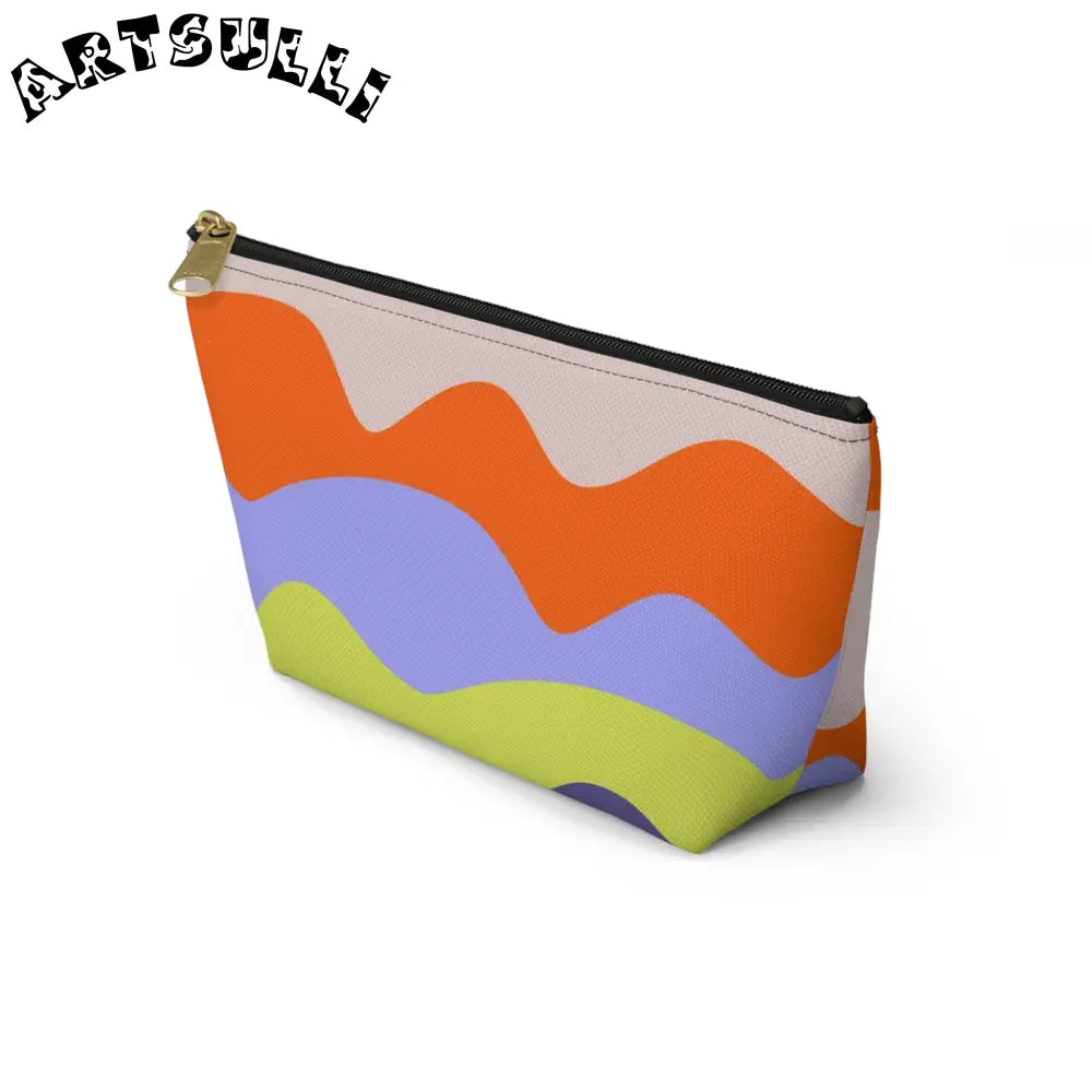 JAKKOUTTHEBXX Waves Red and Blue Accessory Pouch w T-bottom