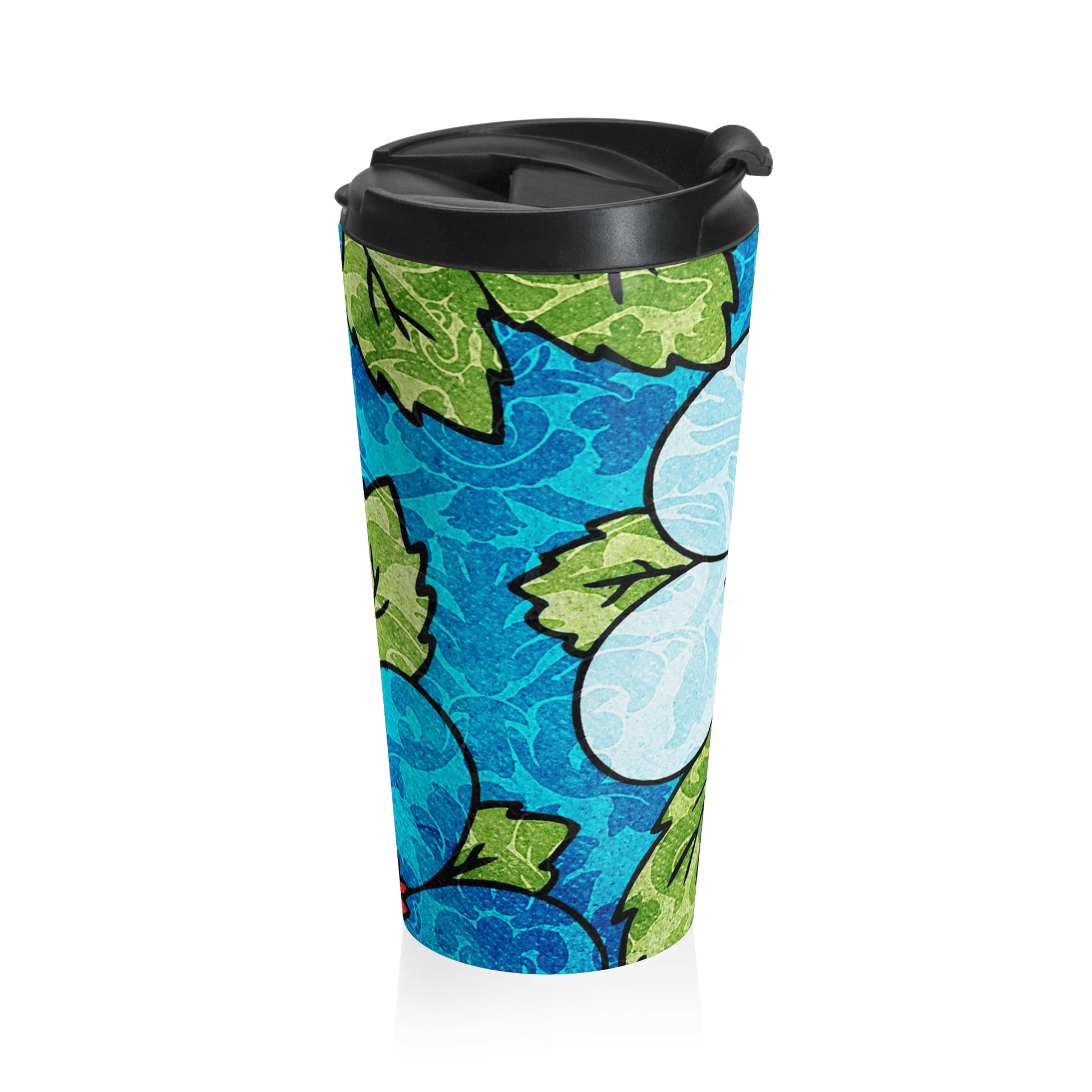 Blue Orange Groovy Stainless Steel Travel Mug, Artsulli - Art is Long, Life is Short, Mug, , , , , , , 