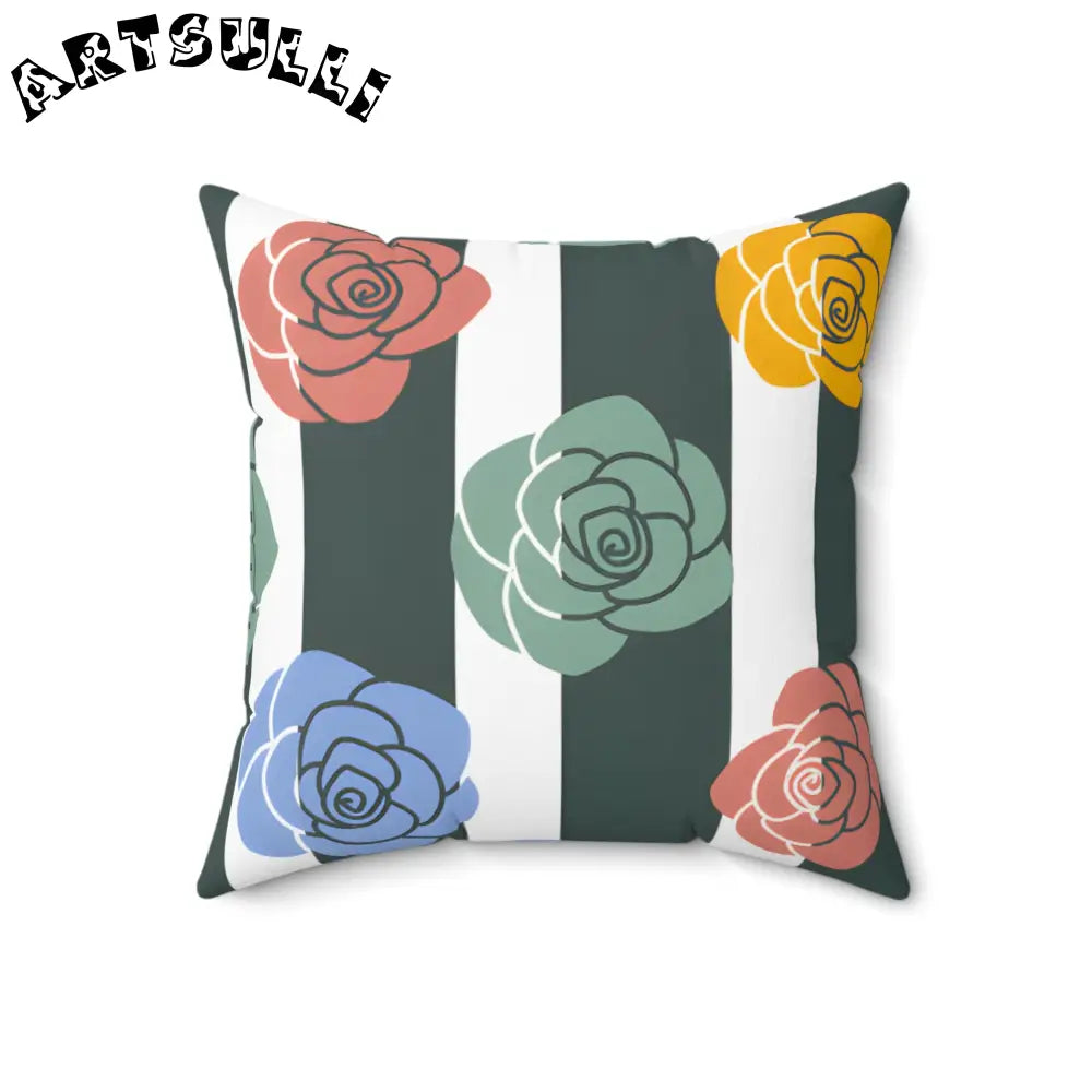 JAKKOUTTHEBXX Stripes x Roses Black and White Spun Polyester Square
