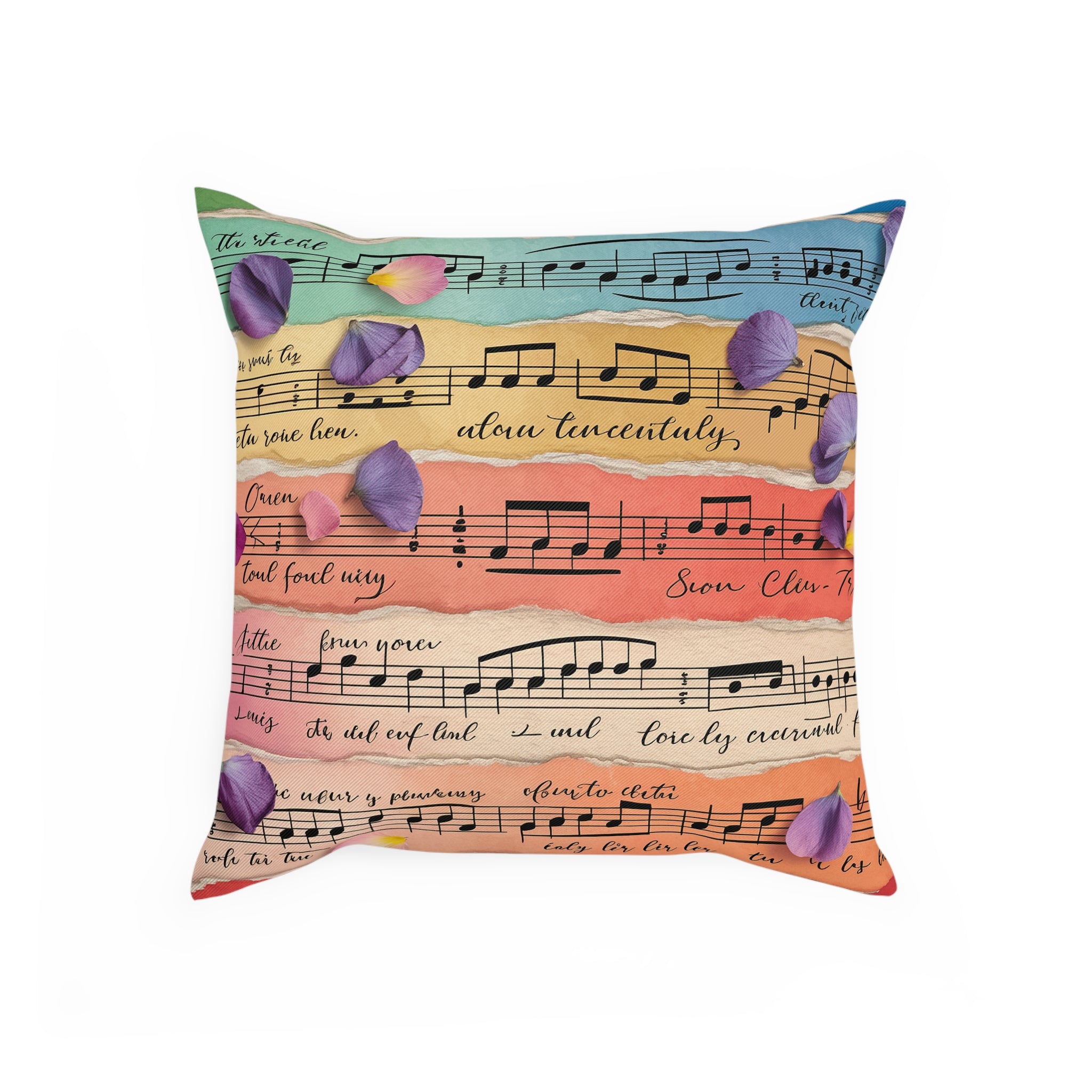 Torn Type Beat Sheet Music Multi-Color Cushion, Artsulli - Art is Long, Life is Short, Home Decor, , , , , , , 
