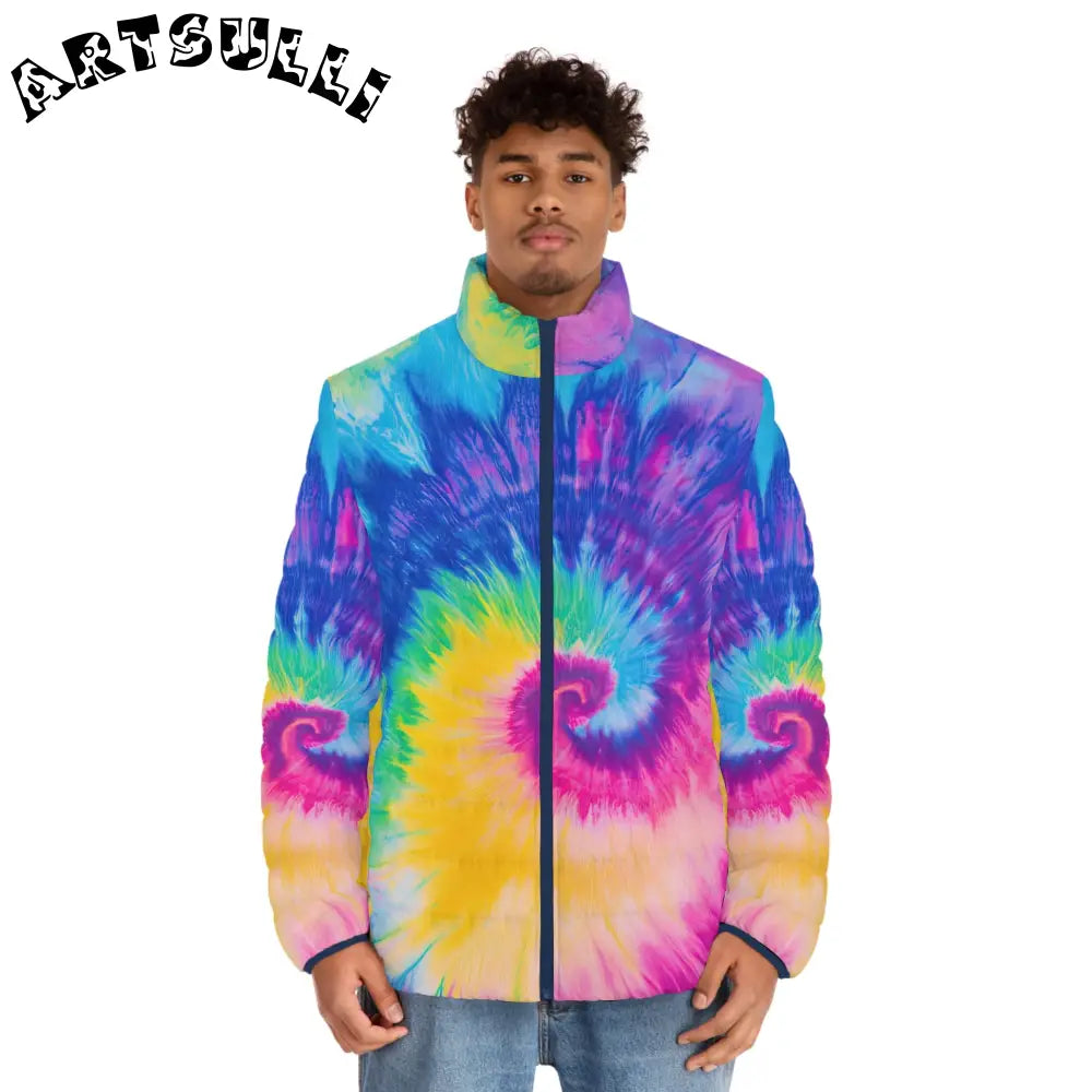 JAKKOUTTHEBXX Spiral Tie Dye Quilted Puffer Jacket 2025