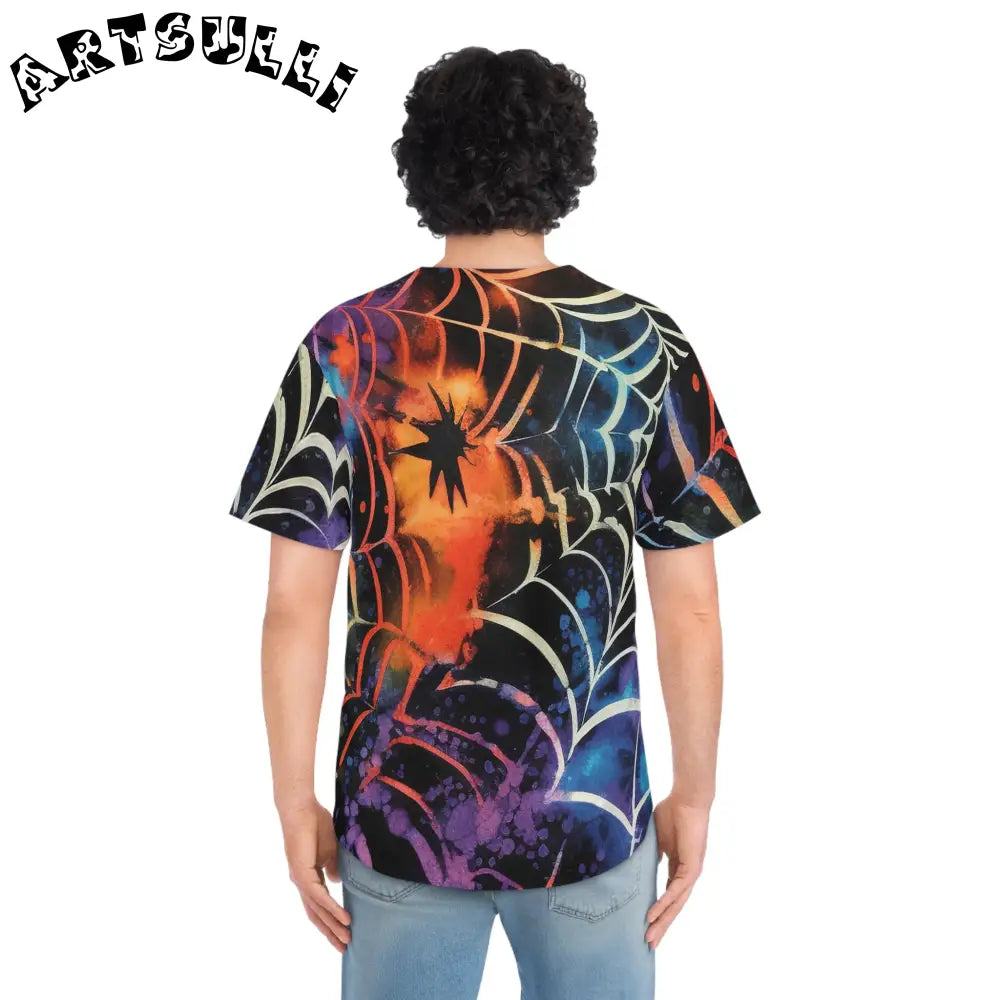 JAKKOUTTHEBXX Split Color Spiderweb Baseball Jersey 2025