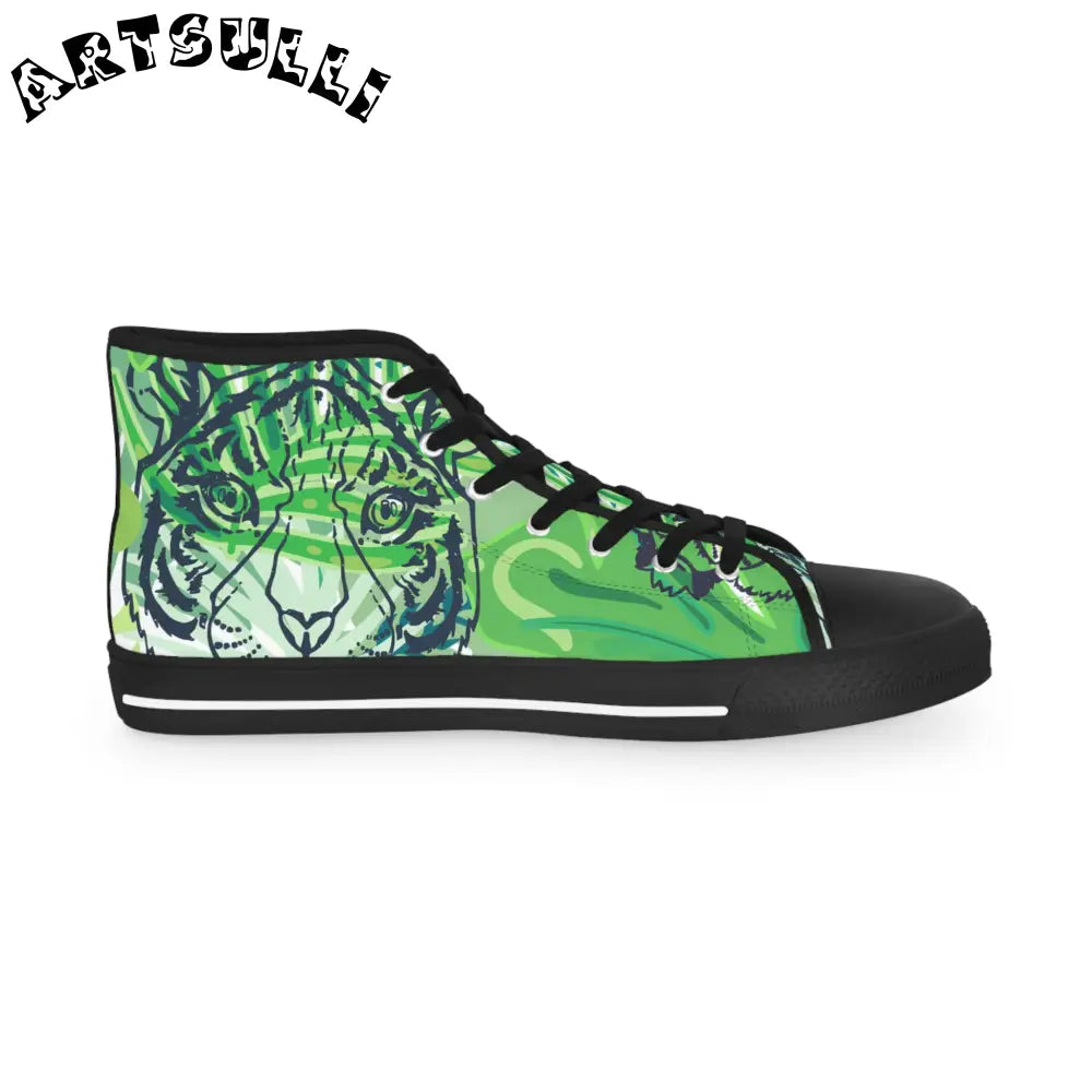 JAKKOUTTHEBXX Tropical Jungle Tigers Lime Green Men’s High Top