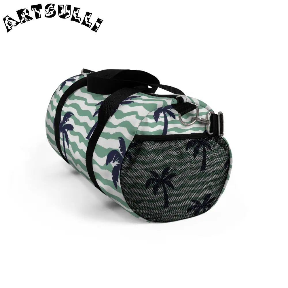 JAKKOUTTHEBXX Wavy Stripes and Palm Trees Duffel Bag JAKKOUTTHEBXX