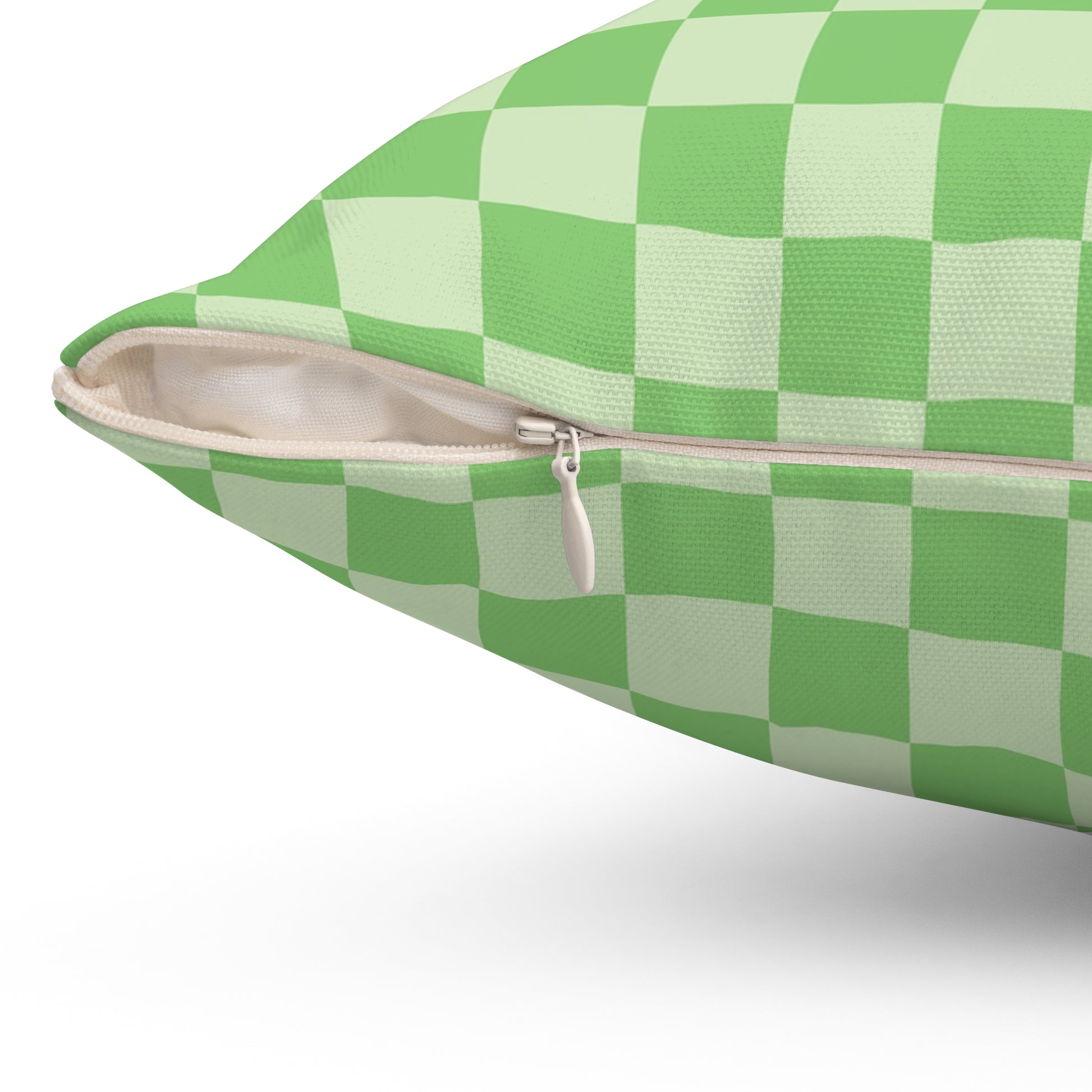 Checkerboard Green Spun Polyester Square Pillow, Artsulli - Art is Long, Life is Short, Home Decor, , , , , , , 