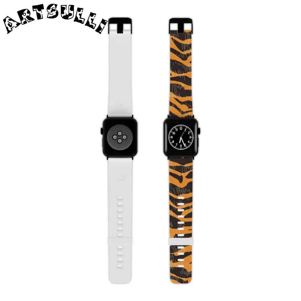 JAKKOUTTHEBXX Tiger Scratches Orange & Black Watch Band for Apple