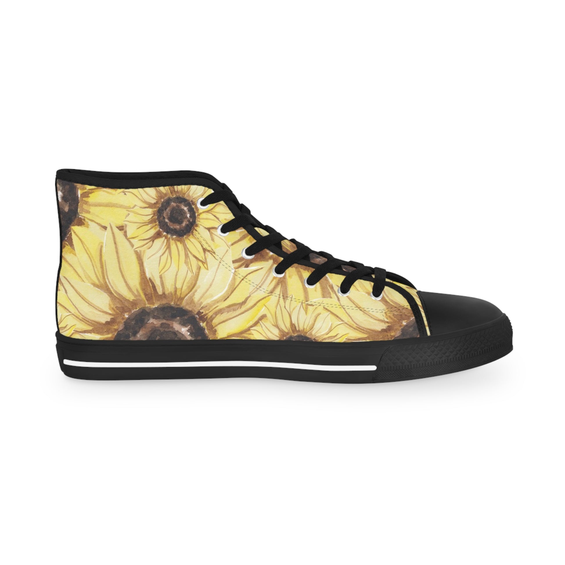 Retro Anime Sunflower Men's High Top Sneakers, Artsulli - Art is Long, Life is Short, Shoes, , , , , , , 