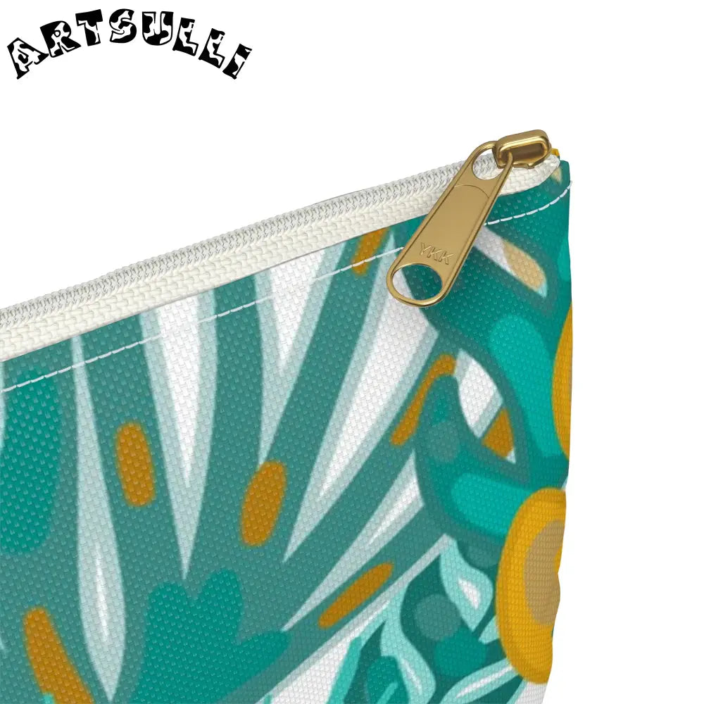 JAKKOUTTHEBXX Tropical Jungle Tigers Brown and Green Accessory Pouch