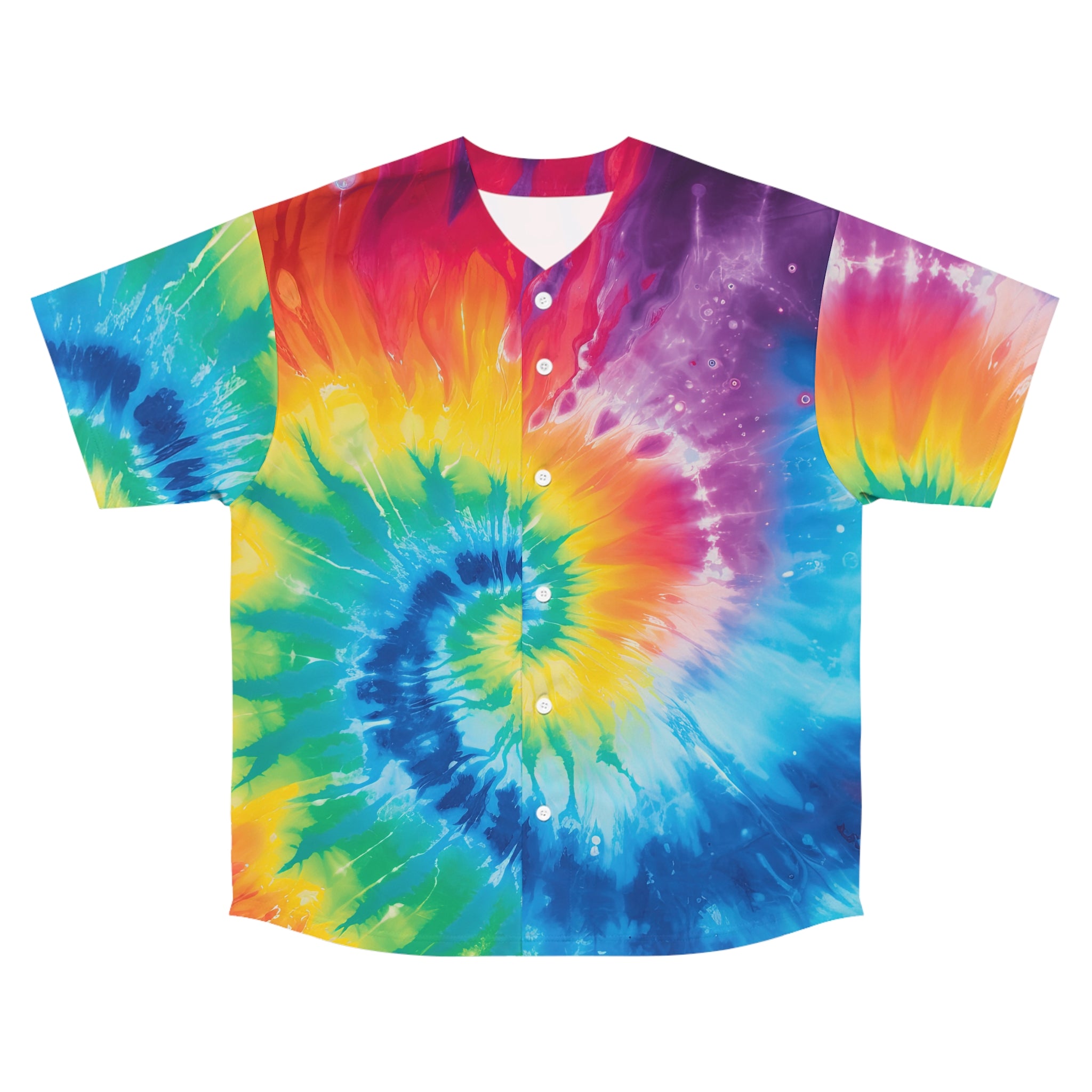 Tie Dye II Men's Baseball Jersey (AOP), Artsulli - Art is Long, Life is Short, All Over Prints, Size, S, Color, Seam thread color automatically matched to design, , , 63469514698843939890