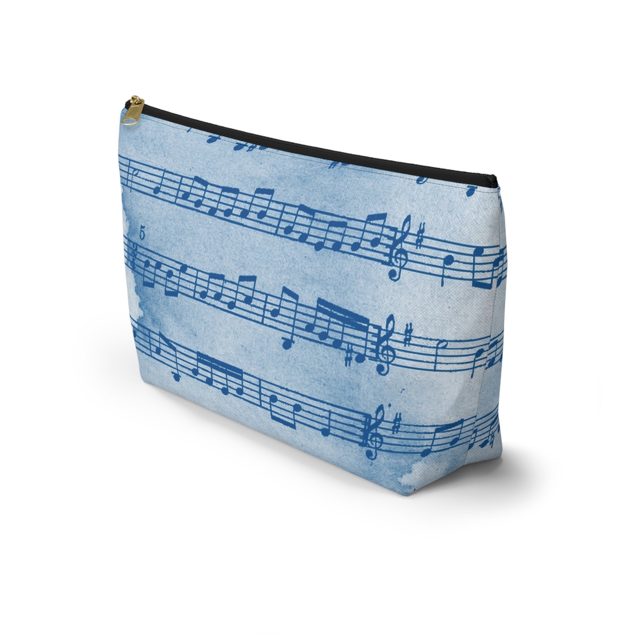 Drip Spill Type Beat Sheet Music Blue Accessory Pouch w T-bottom, Artsulli - Art is Long, Life is Short, Bags, , , , , , , 