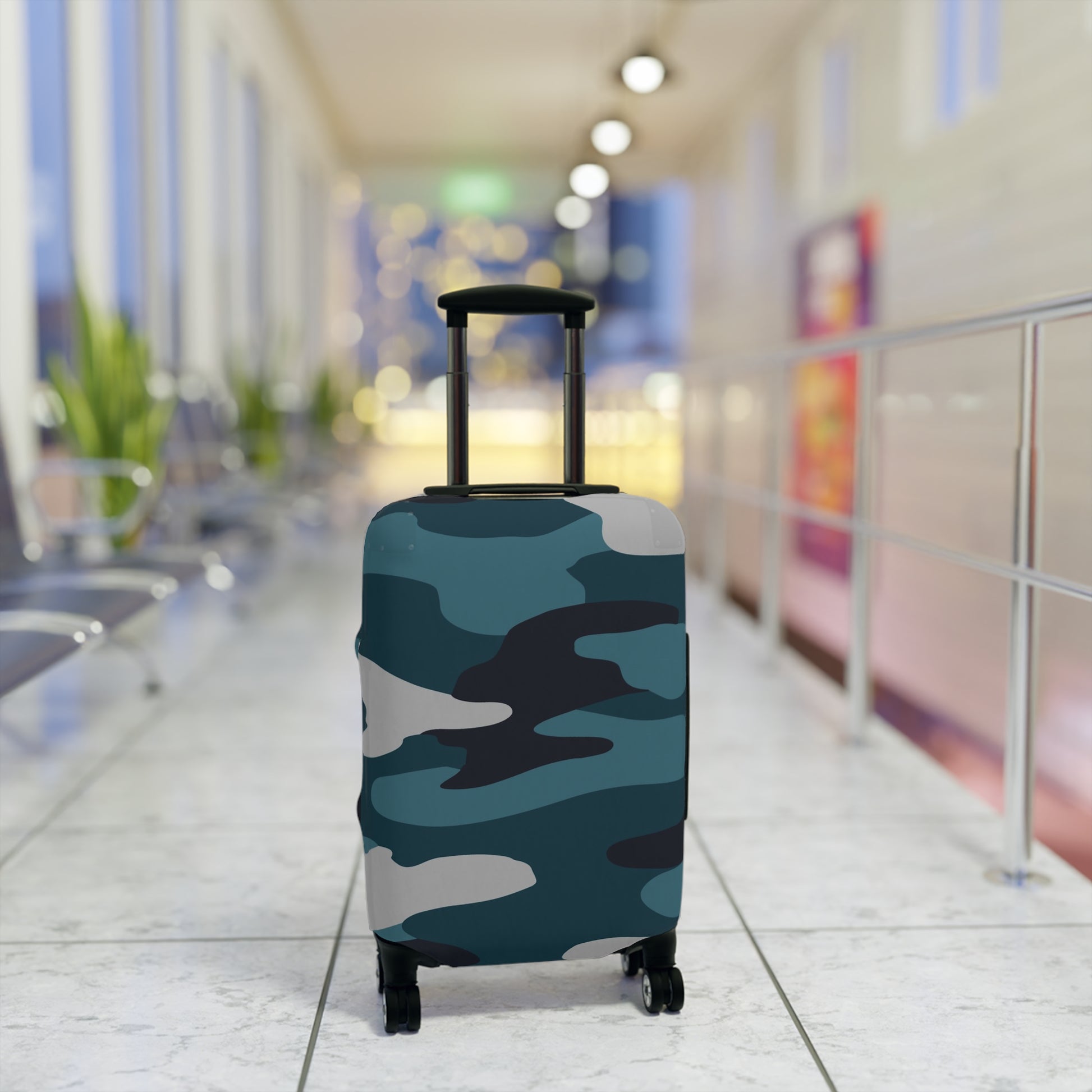 Blue Camouflage Luggage Cover, Artsulli - Art is Long, Life is Short, Accessories, , , , , , , 