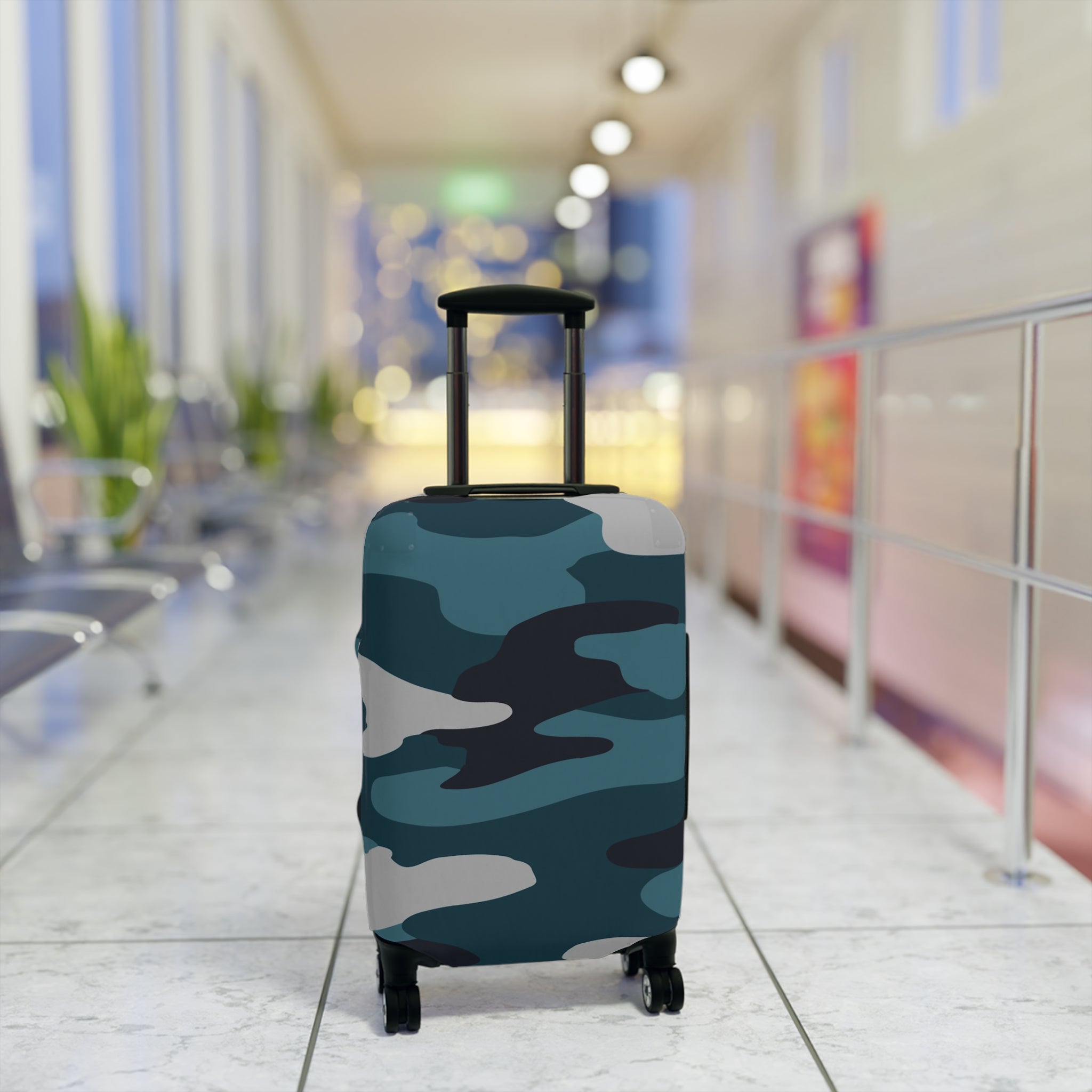 Blue Camouflage Luggage Cover, Artsulli - Art is Long, Life is Short, Accessories, , , , , , , 
