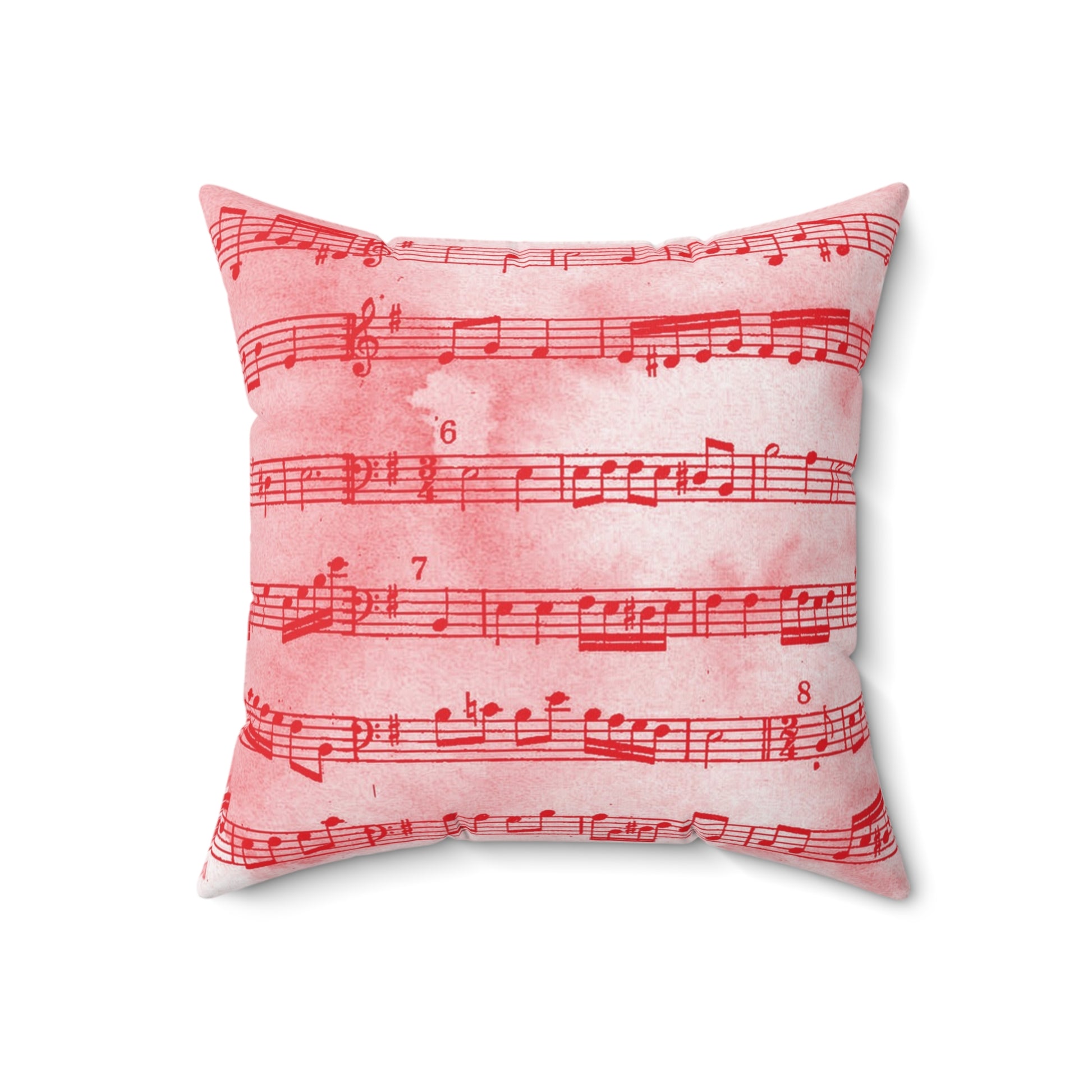 Drip Spill Type Beat Sheet Music II Red Spun Polyester Square Pillow, Artsulli - Art is Long, Life is Short, Home Decor, , , , , , , 