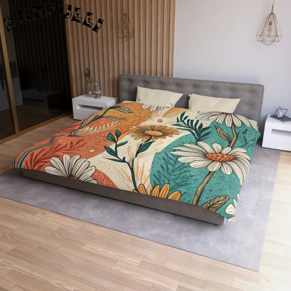 JAKKOUTTHEBXX Retro Daisy Dream Microfiber Duvet Cover JAKKOUTTHEBXX