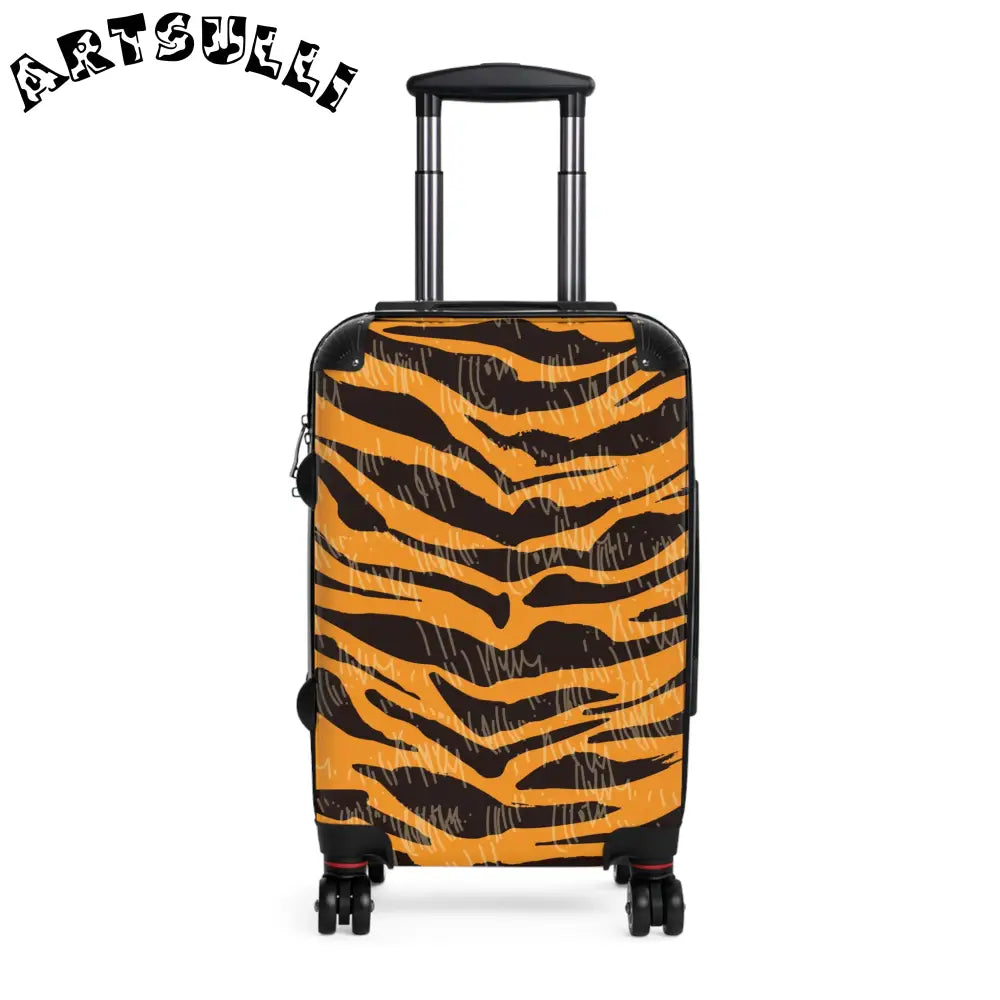 JAKKOUTTHEBXX Tiger Scratches Orange & Black Suitcase JAKKOUTTHEBXX