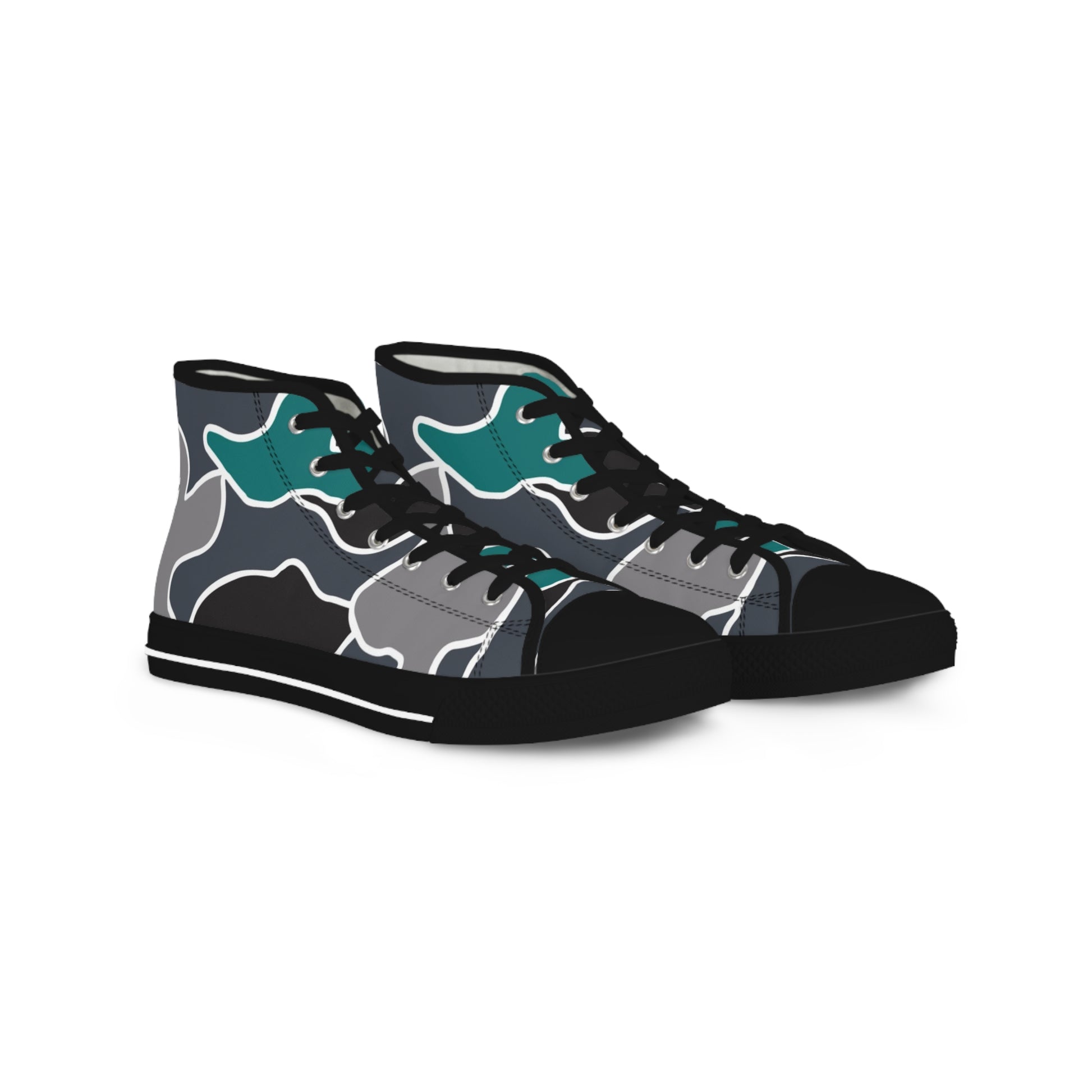 Surreal Camouflage Men's High Top Sneakers, Artsulli - Art is Long, Life is Short, Shoes, Size, US 5, Color, Black sole, , , 12290135844881