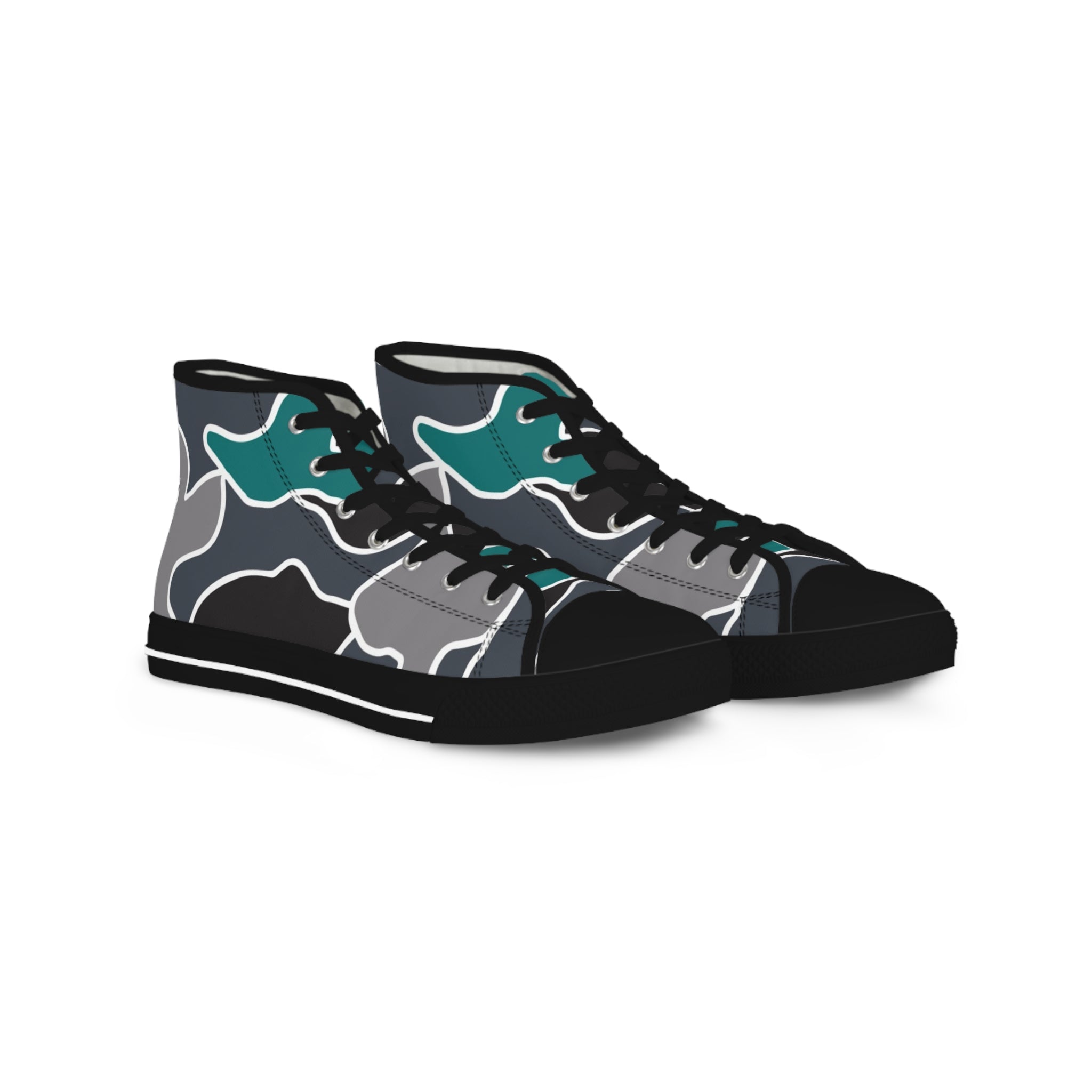 Surreal Camouflage Men's High Top Sneakers, Artsulli - Art is Long, Life is Short, Shoes, Size, US 5, Color, Black sole, , , 12290135844881