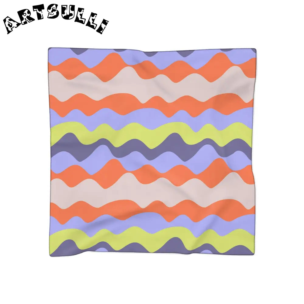 JAKKOUTTHEBXX Waves II Red and Blue Poly Scarf JAKKOUTTHEBXX