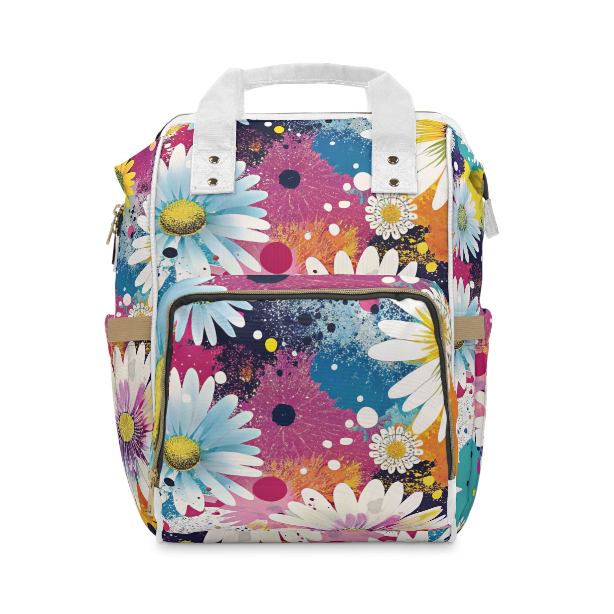 Magical Flower Explosion Multi-Color Multifunctional Diaper Backpack, Artsulli - Art is Long, Life is Short, Bags, Size, 15.0" × 10.8" × 6.7'', , , , , 83924252587775