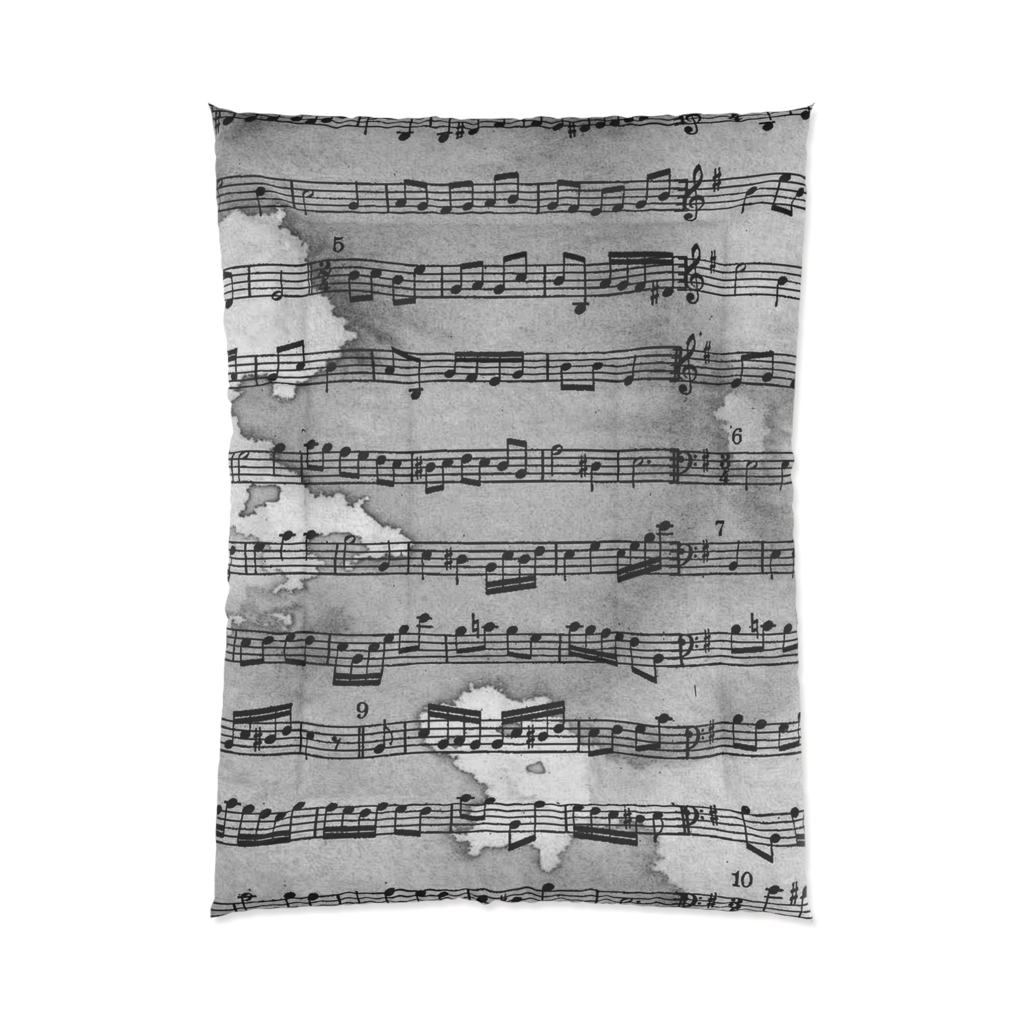 Drip Spill Type Beat Sheet Music Black Comforter, Artsulli - Art is Long, Life is Short, Home Decor, Size, 68" × 92", , , , , 48616342468485129671