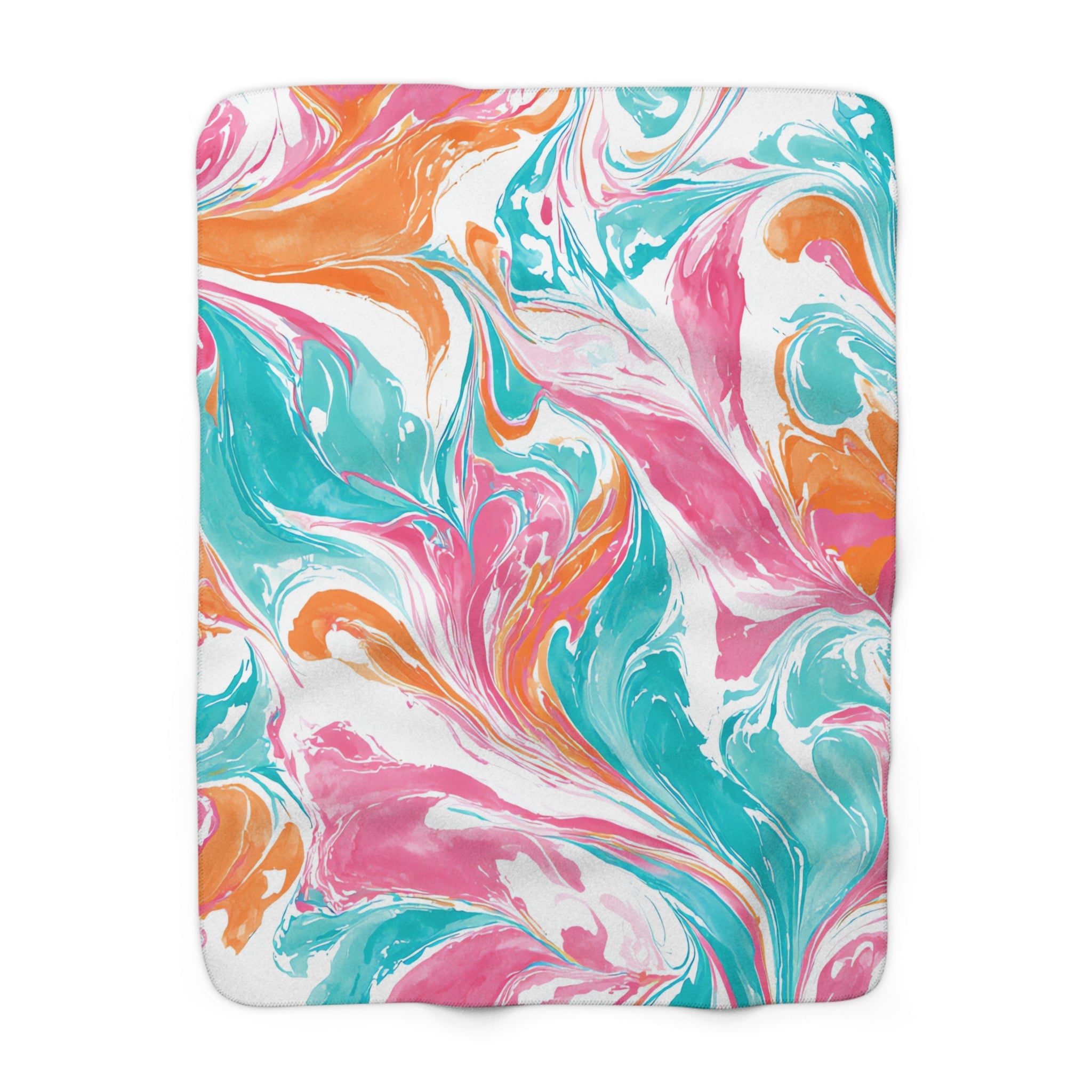 Liquid Pastel Spill II Multi-Color Sherpa Fleece Blanket, Artsulli - Art is Long, Life is Short, Home Decor, Size, 50" × 60", , , , , 18038219961442587667