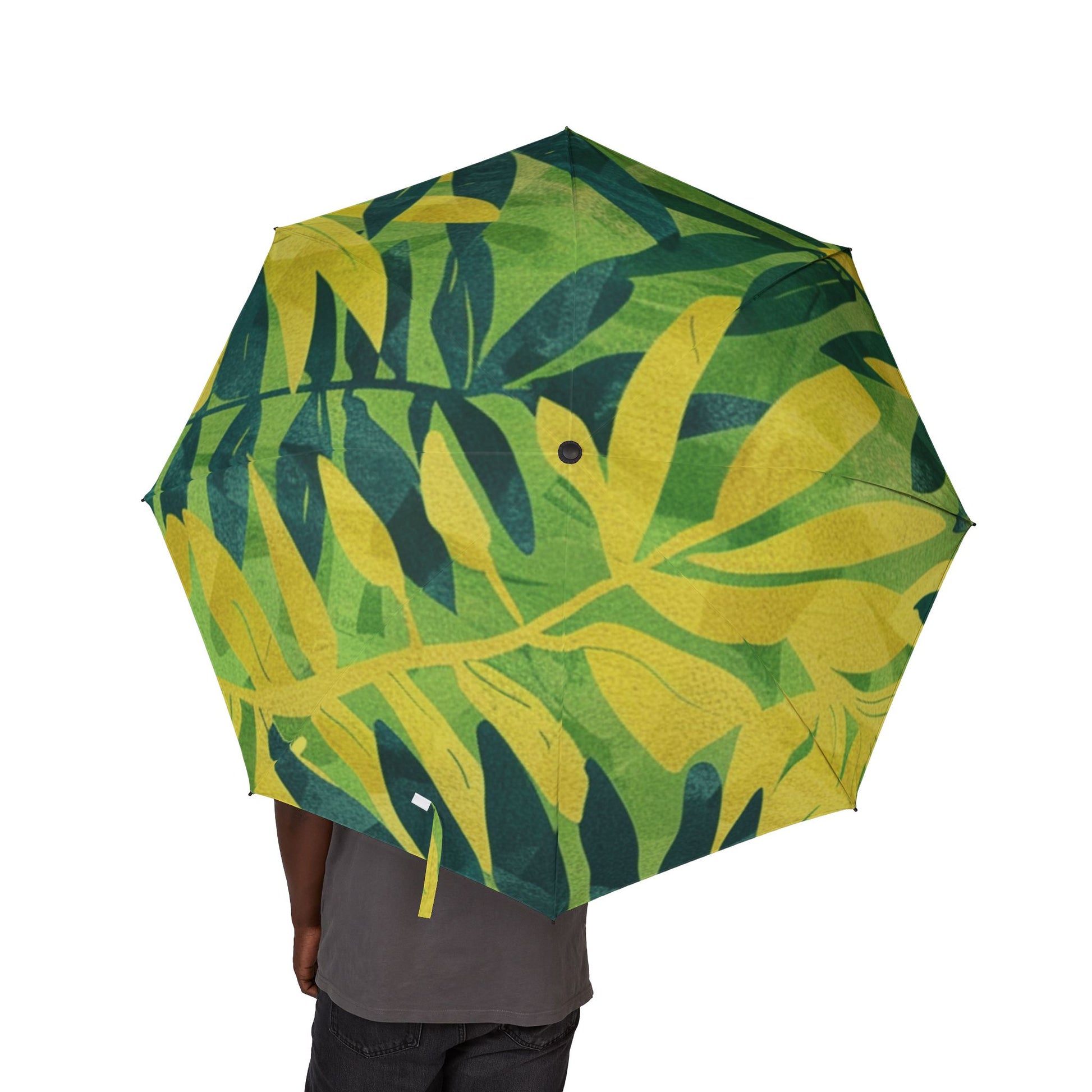 Green Leaf x Yellow Leaf x Tropical x Jungle Semi-Automatic Foldable Umbrella, Artsulli - Art is Long, Life is Short, Accessories, , , , , , , 