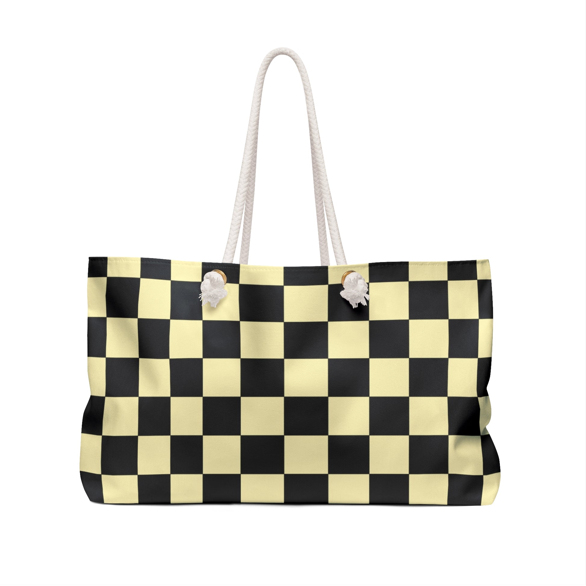 Checkerboard Black and Yellow Weekender Bag, Artsulli - Art is Long, Life is Short, Bags, , , , , , , 