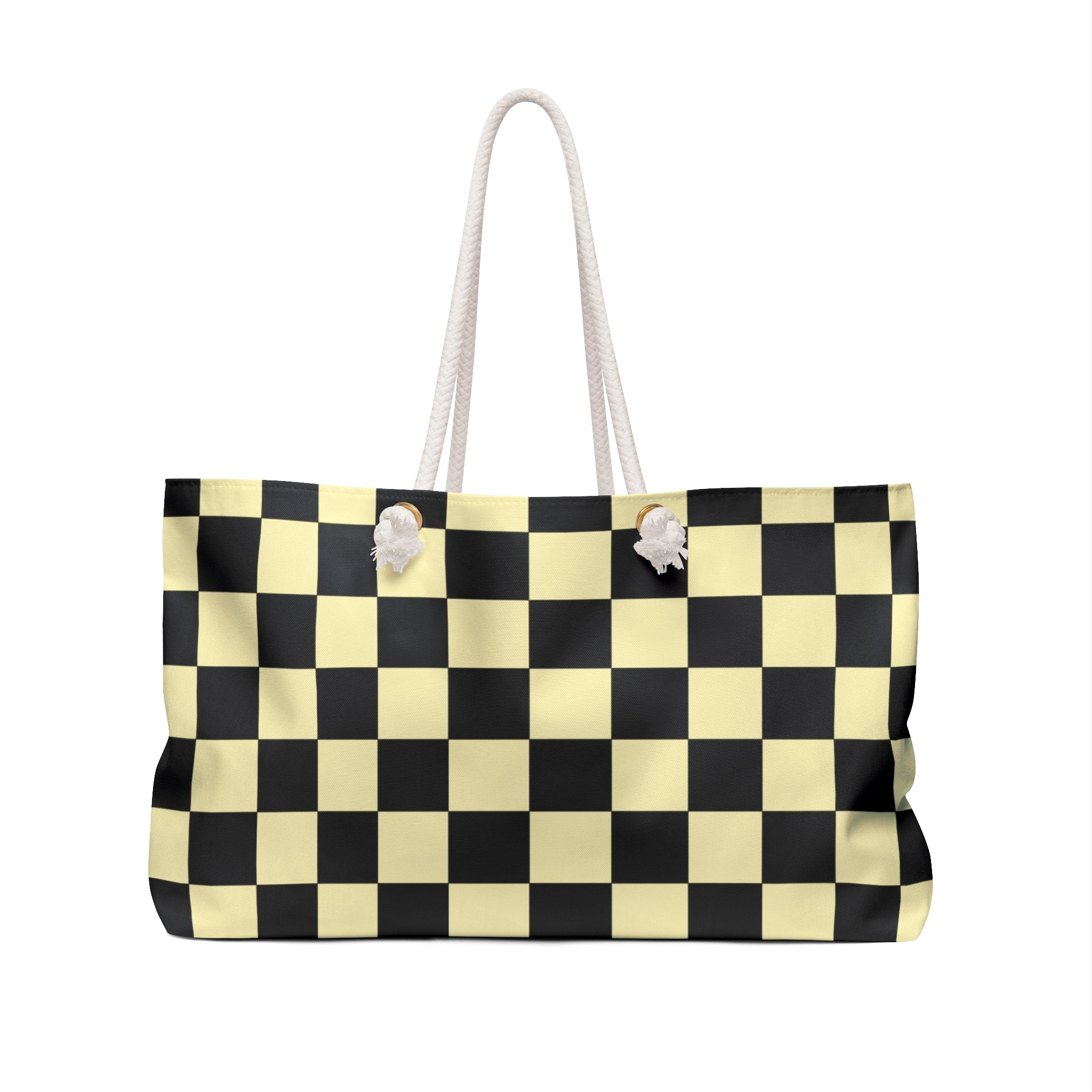 Checkerboard Black and Yellow Weekender Bag, Artsulli - Art is Long, Life is Short, Bags, , , , , , , 