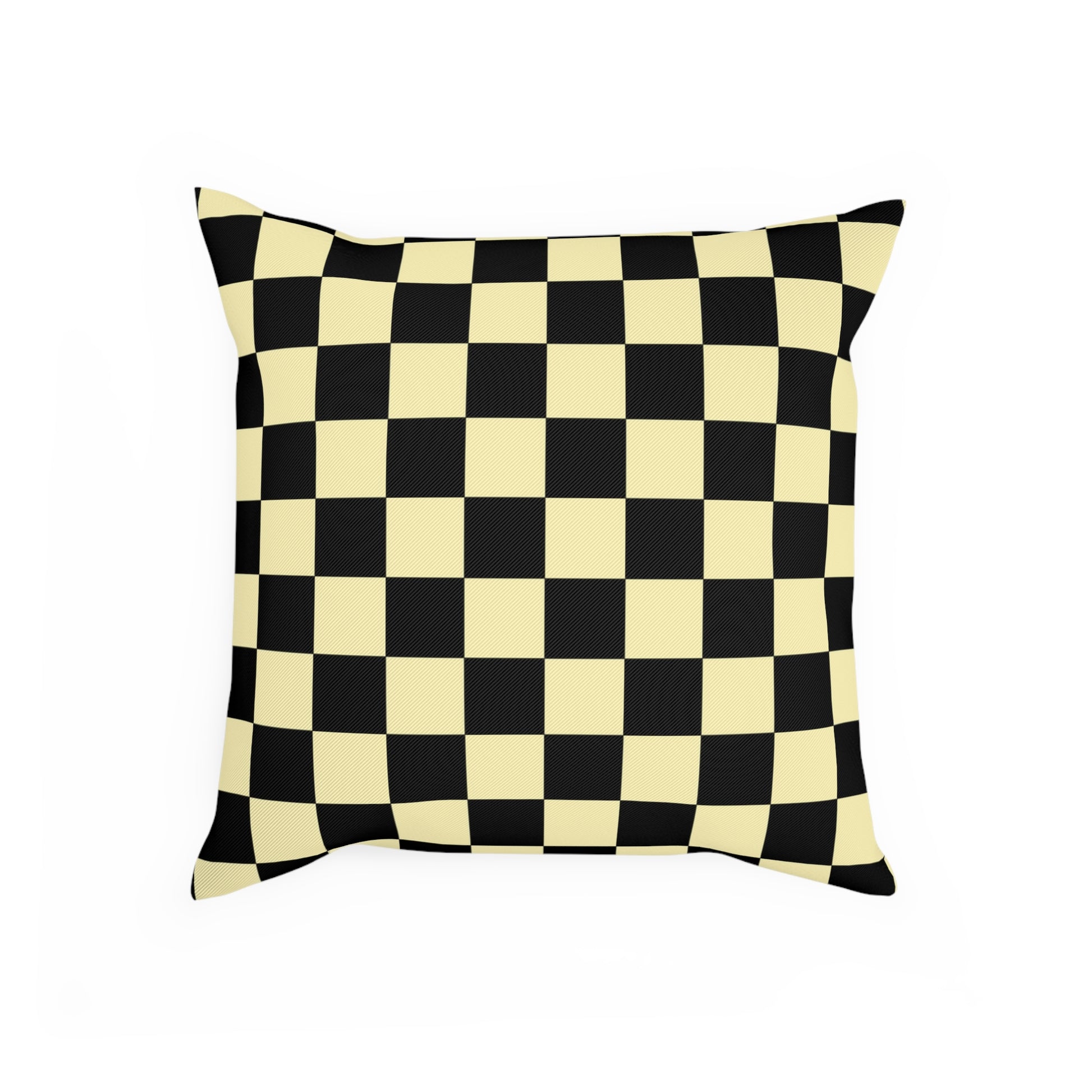 Checkerboard Black and Yellow Cushion, Artsulli - Art is Long, Life is Short, Home Decor, , , , , , , 