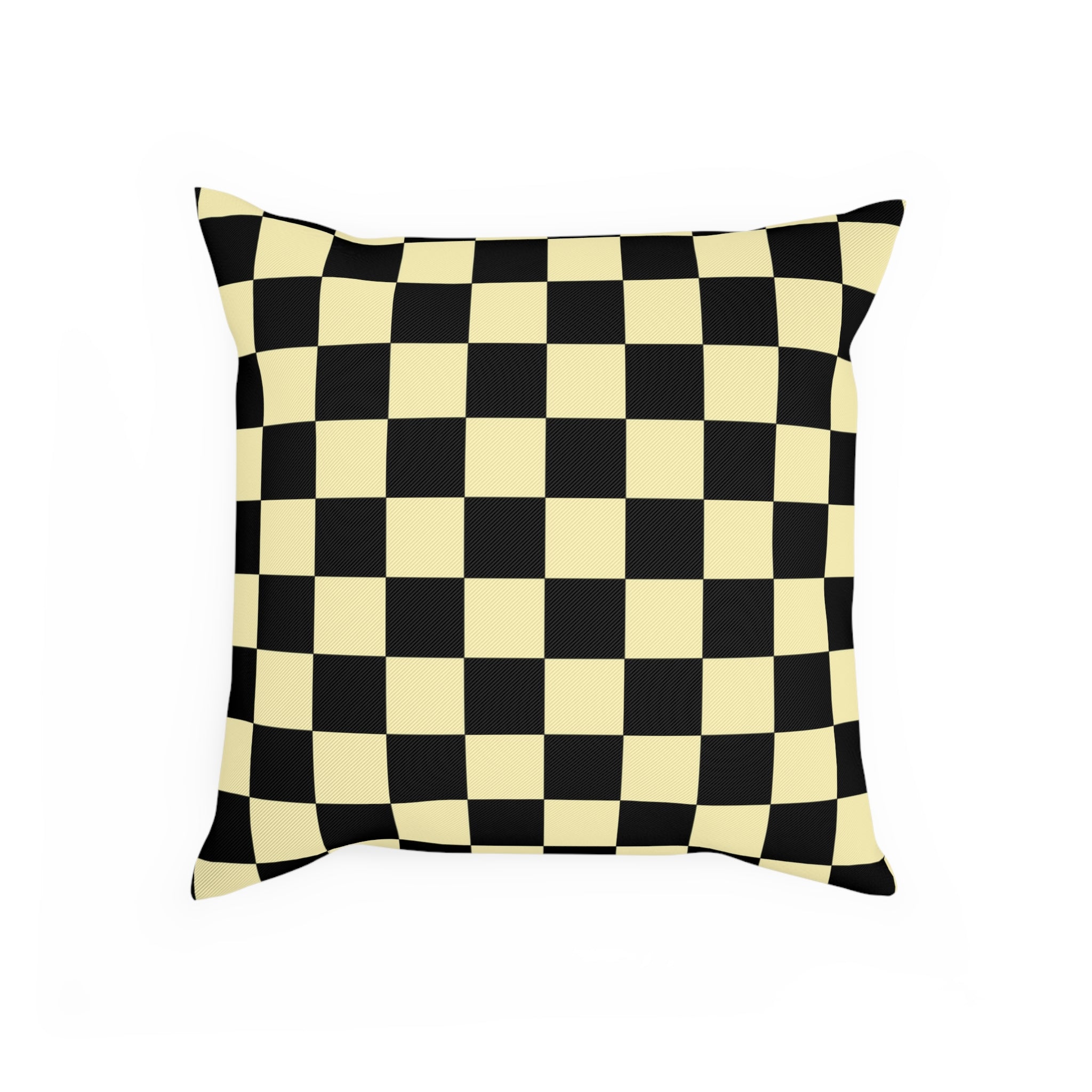 Checkerboard Black and Yellow Cushion, Artsulli - Art is Long, Life is Short, Home Decor, , , , , , , 