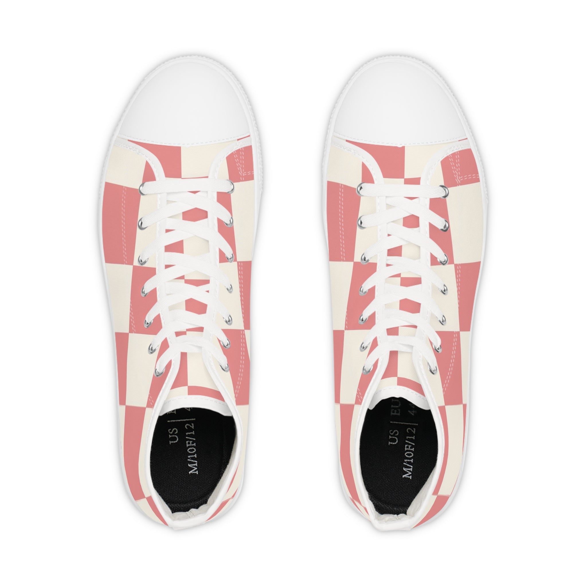 Retro Checkered Grassland Sprites Men's High Top Sneakers, Artsulli - Art is Long, Life is Short, Shoes, , , , , , , 