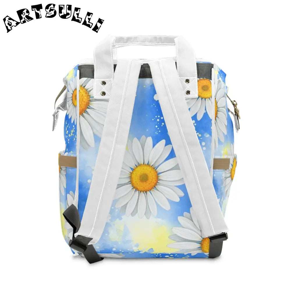 JAKKOUTTHEBXX Daisies Multifunctional Diaper Backpack JAKKOUTTHEBXX