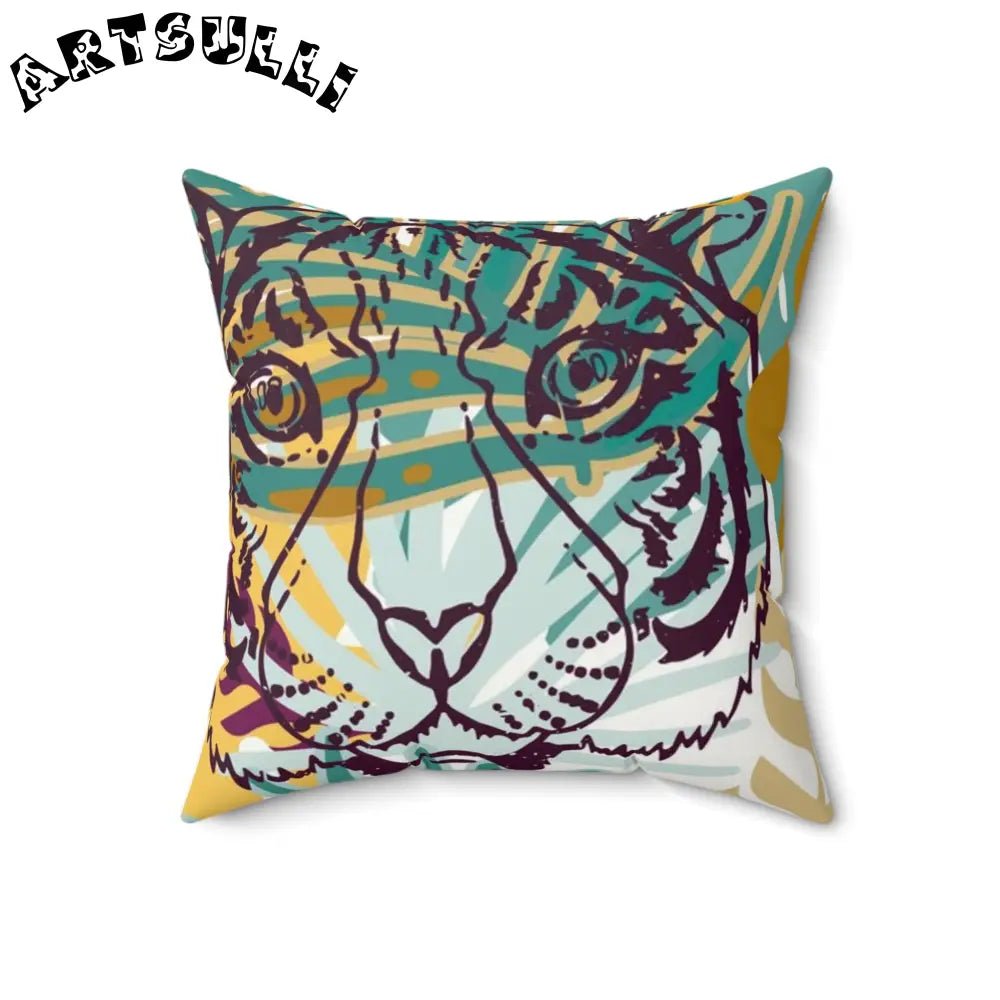 JAKKOUTTHEBXX Tropical Jungle Tigers Brown and Green Faux Suede